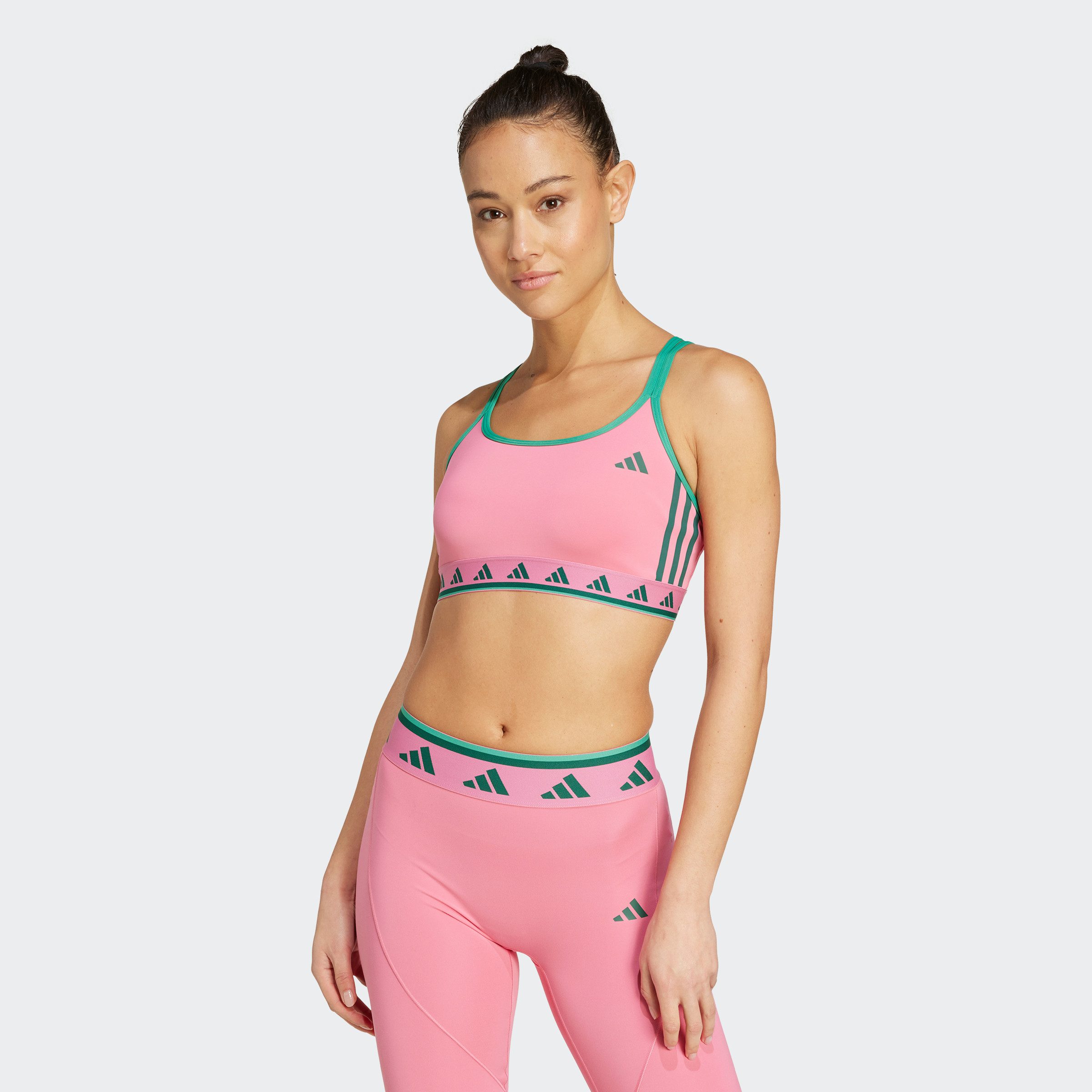 adidas Performance Sport-bh AER LS HYGLM Q2 (1-delig) dames sport bh's maat XL roze