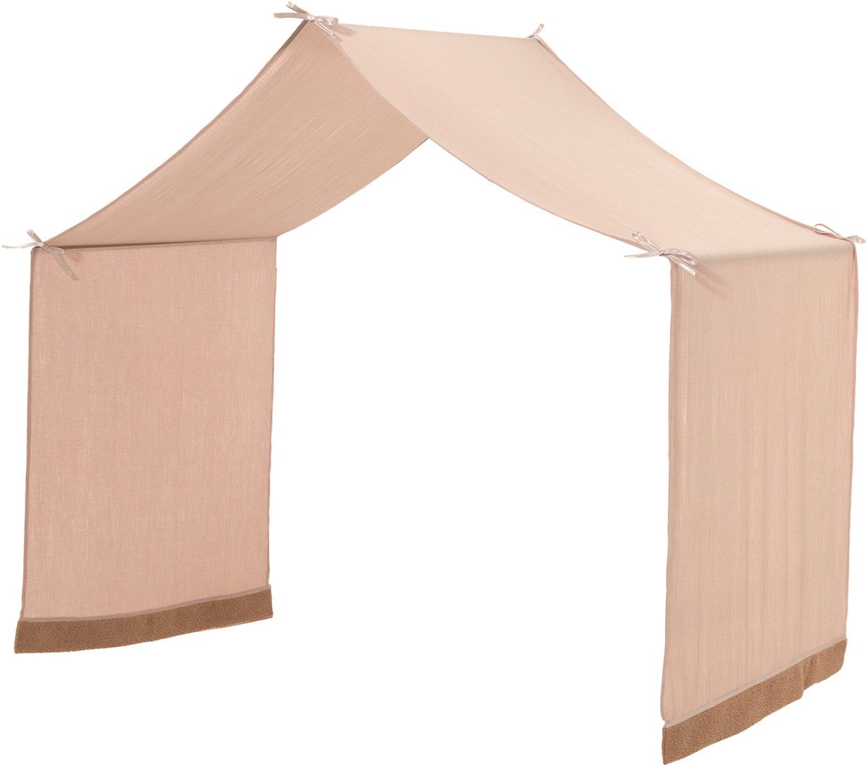 Home affaire Huisbed van massief geolied eikenhout, lf90x200 cm, m. textielhemel, bedlade