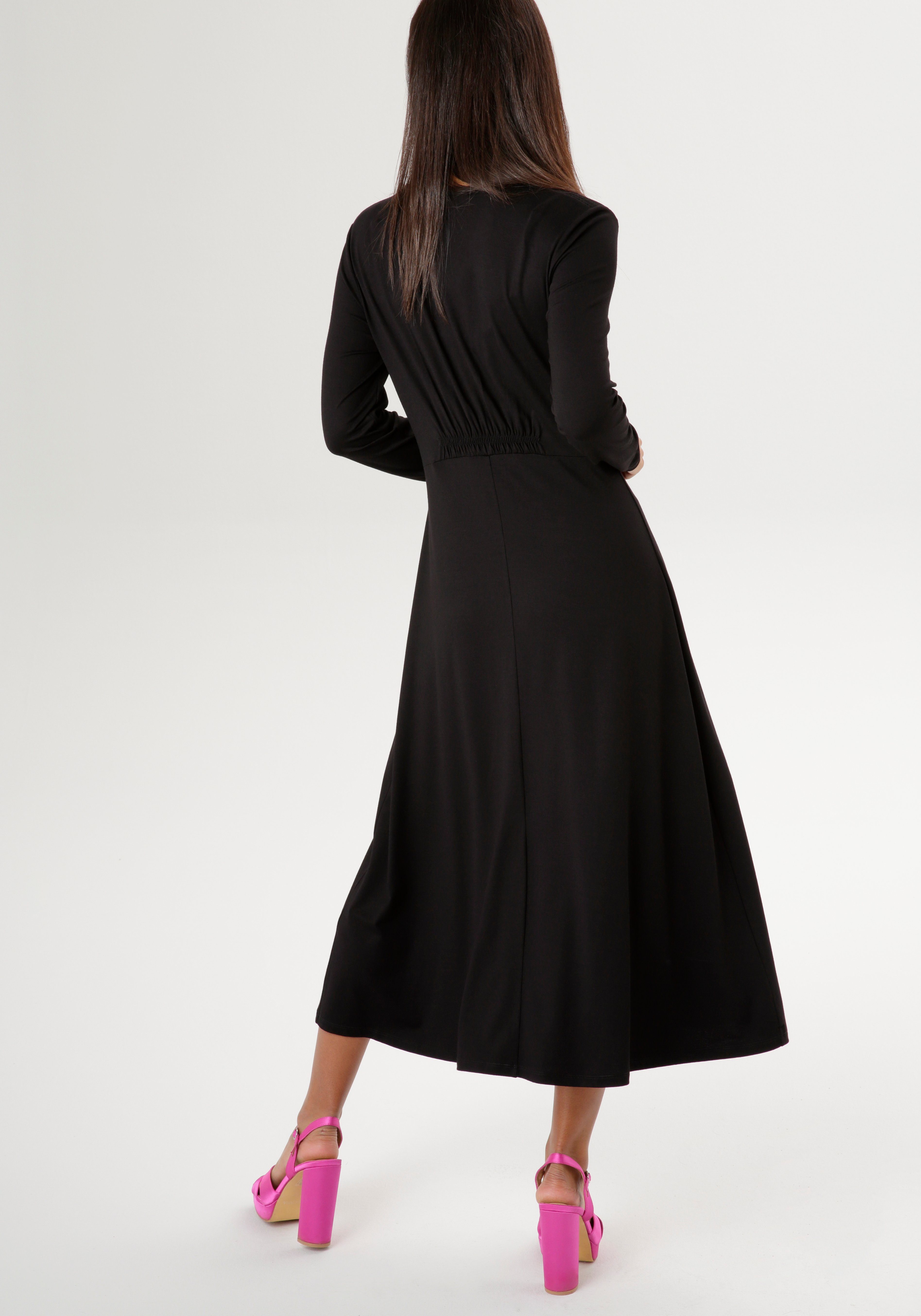 Aniston SELECTED Midi-jurk met gedrapeerde onderborstnaad