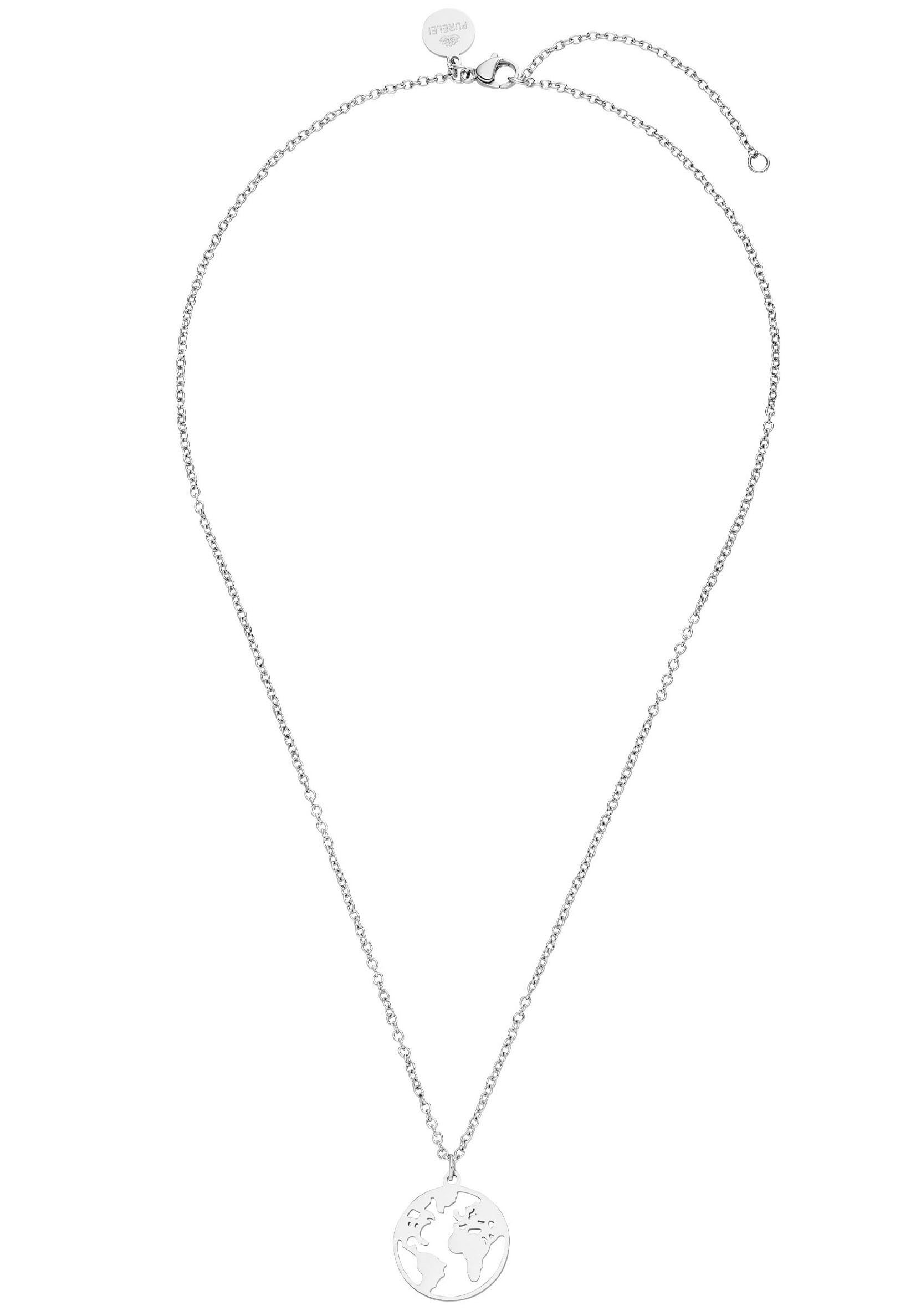 Purelei Ketting met hanger Sieraad Geschenk Wereldkaart, met wereldmotief, Ketting-Wereldkaart met jurk, overhemd, jeans, sportschoenen! gelegenheid verjaardag kerstmis