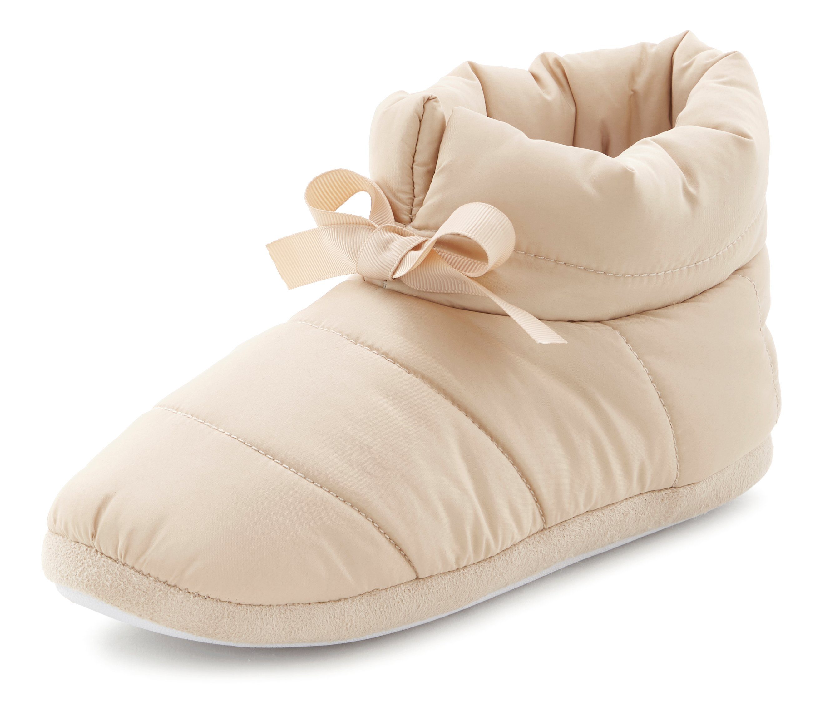 Vivance Pantoffels voor instappen, gestikte look, pluche, slipper, pantoffel vegan