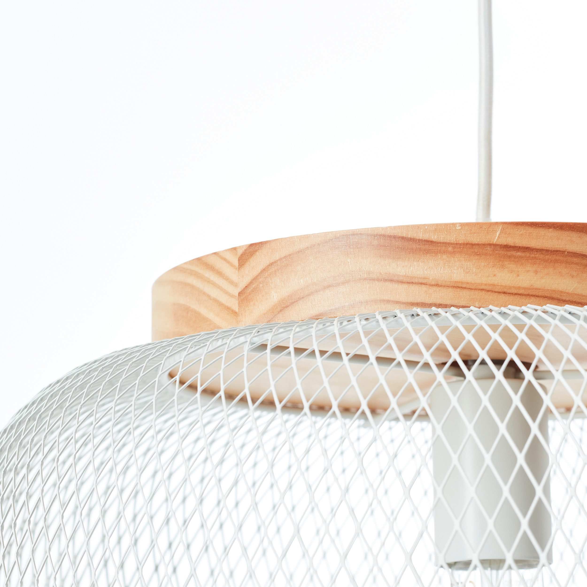 Brilliant Leuchten Hanglamp Giada Hanglamp, 40 cm, E27, inkortbaar, metaal/hout (1 stuk)