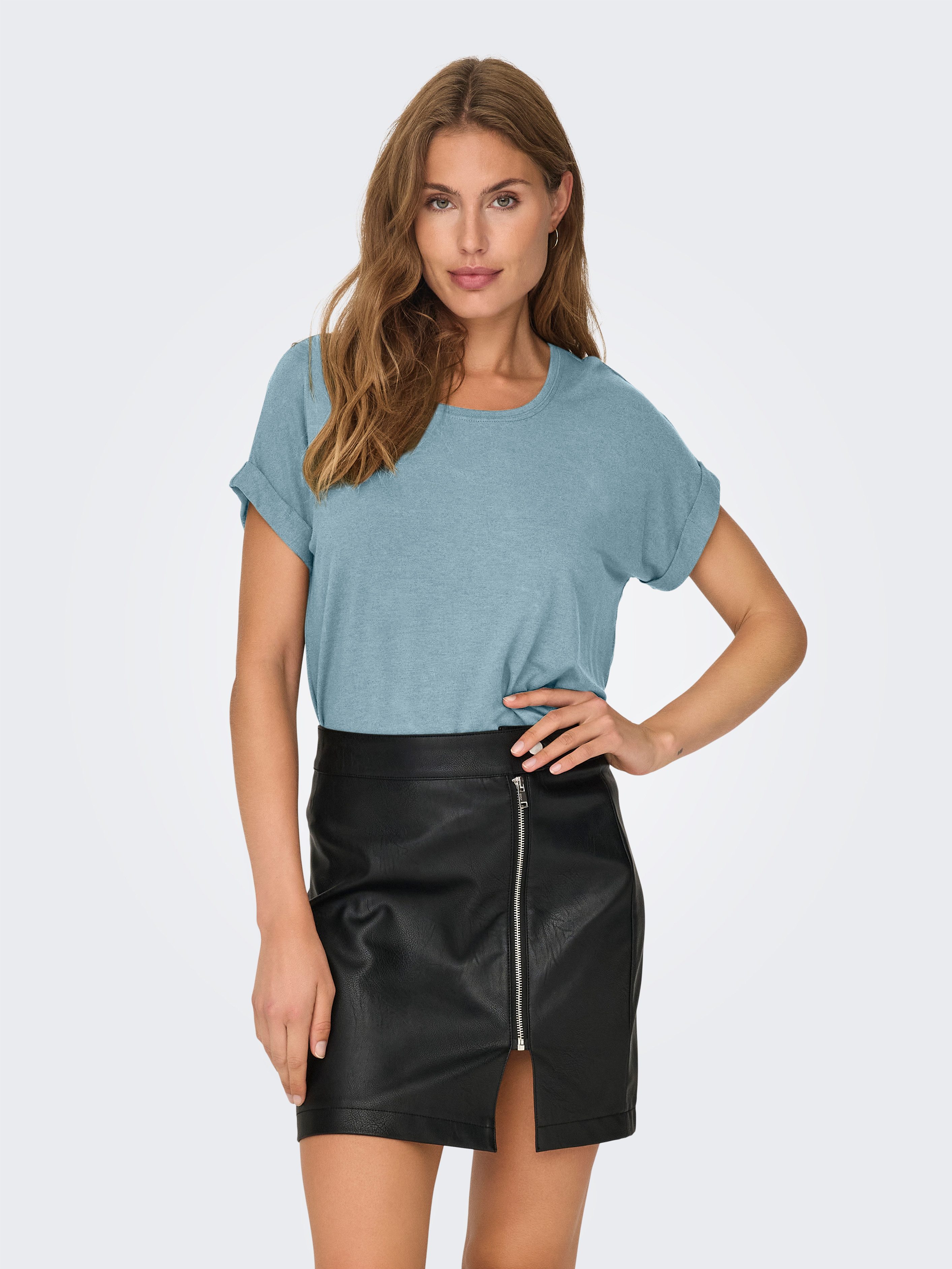 Only T-shirt ONLMOSTER – Shirt met korte mouwen en omslag en klassieke look