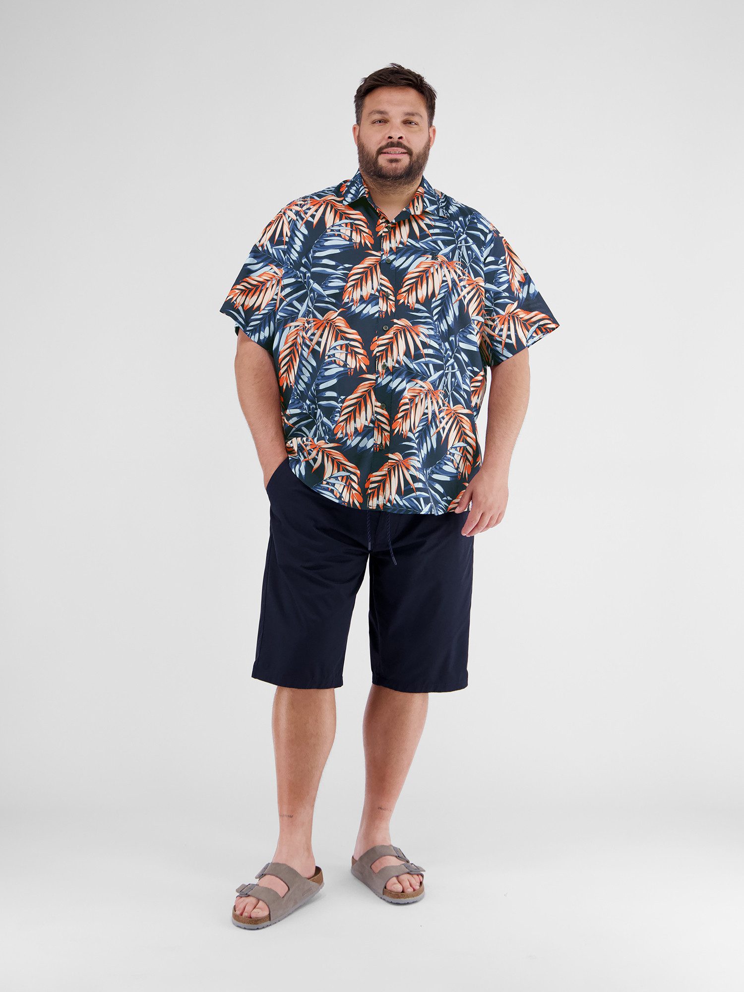 Lerros Overhemd met korte mouwen LERROS hawaii overhemd in de maten 3XL tot 6XL