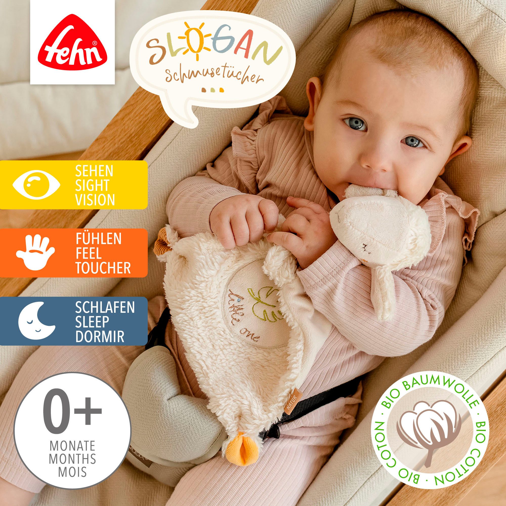 Fehn Knuffeldoek FehnNATUR, Schaap "Dream Big"