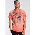 camp david t-shirt met logo-opschriften oranje