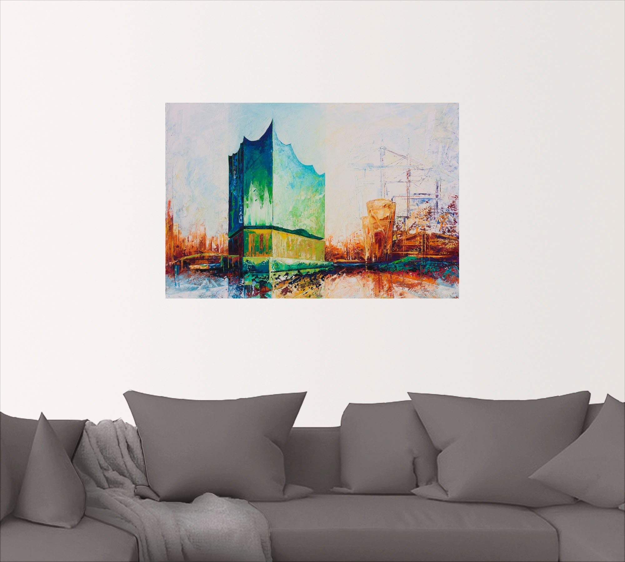 Artland Artprint Elbharmonie Hamburg als artprint op linnen, muursticker in verschillende maten
