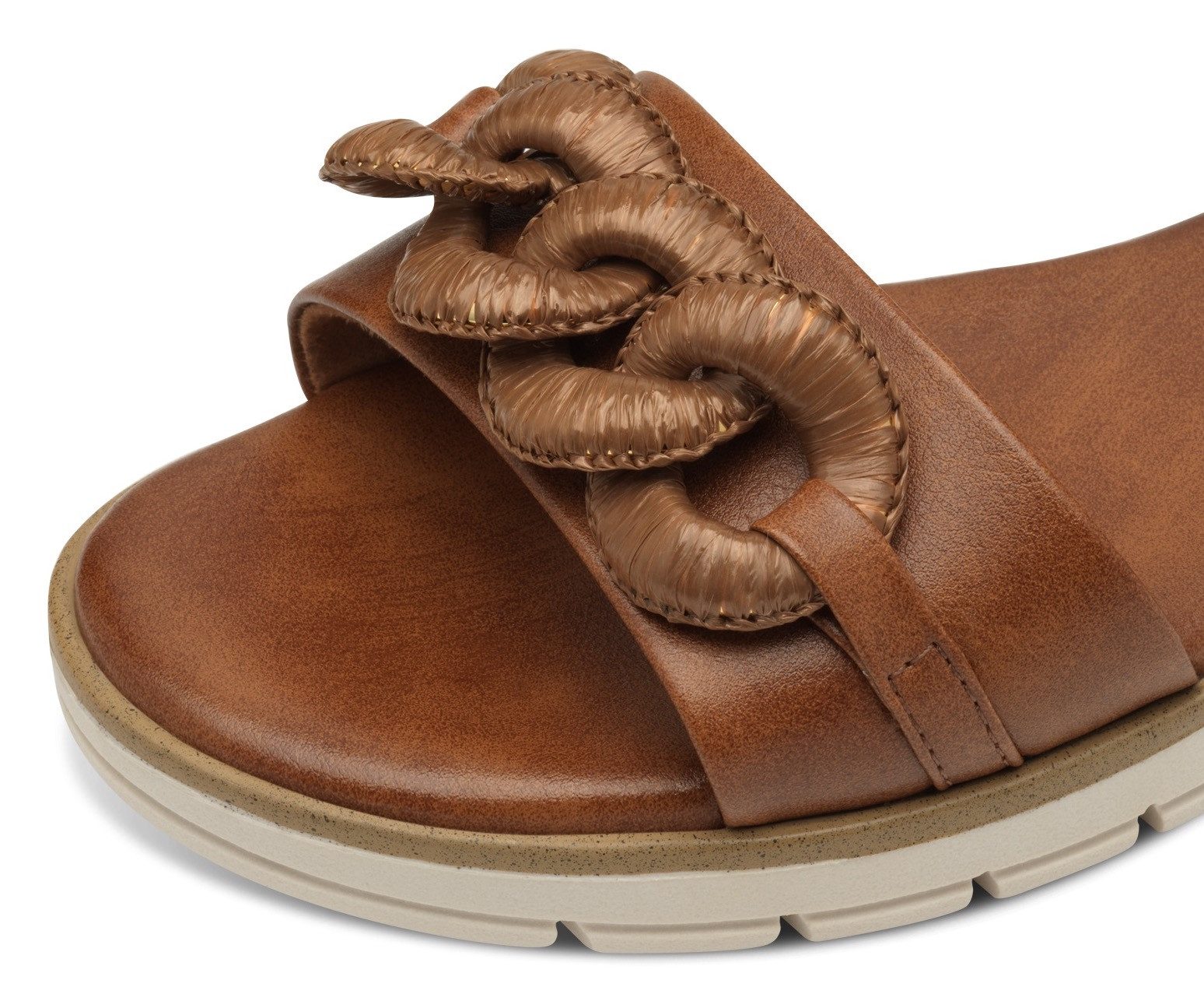 Marco Tozzi Sandalen , sleehak, zomerschoen, sandaal, met sierketting in ton-sur-ton