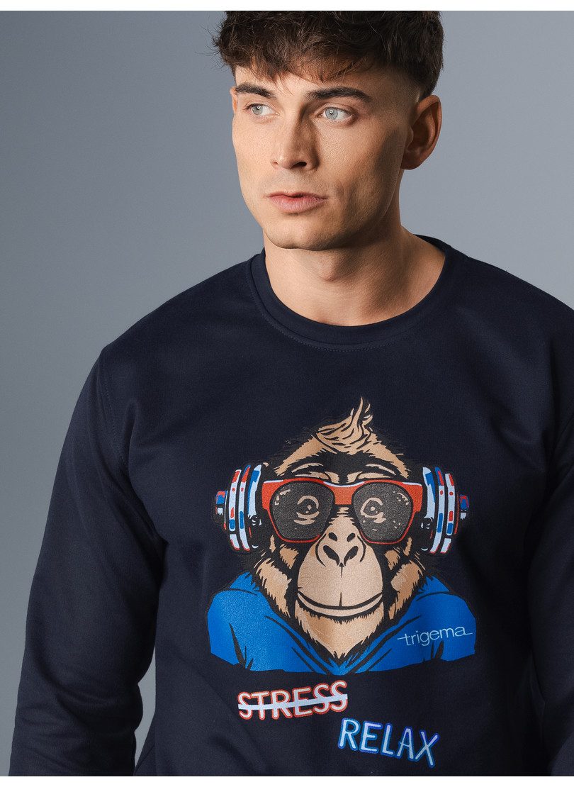 Trigema Sweatshirt TRIGEMA sweatshirt met casual aapdruk