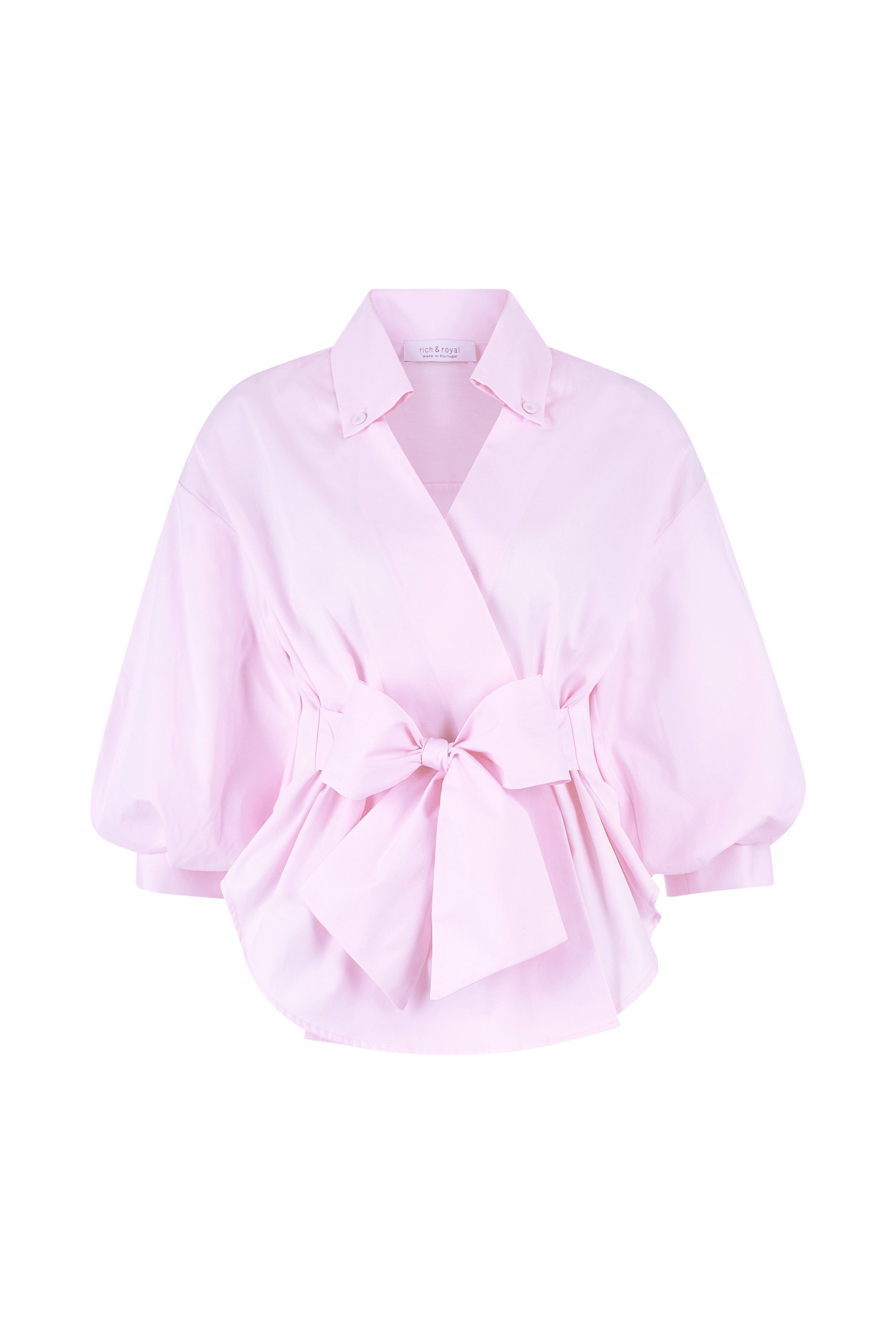Rich & Royal Klassieke blouse Met overlappende schouder en button-down kraag