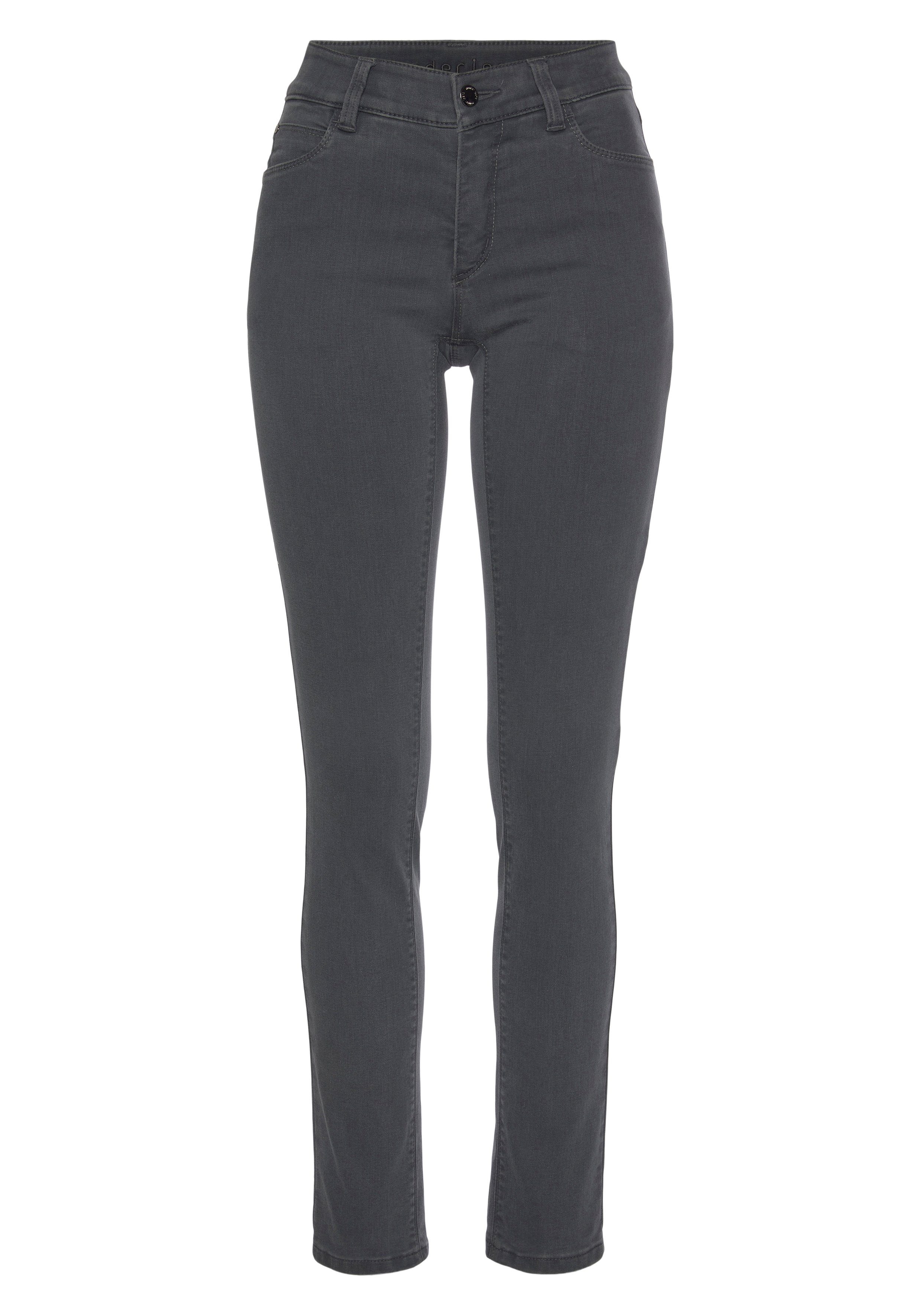 wonderjeans Slim fit jeans Classic-Slim Klassiek, recht model dames slim fit jeans maat 40 grijs