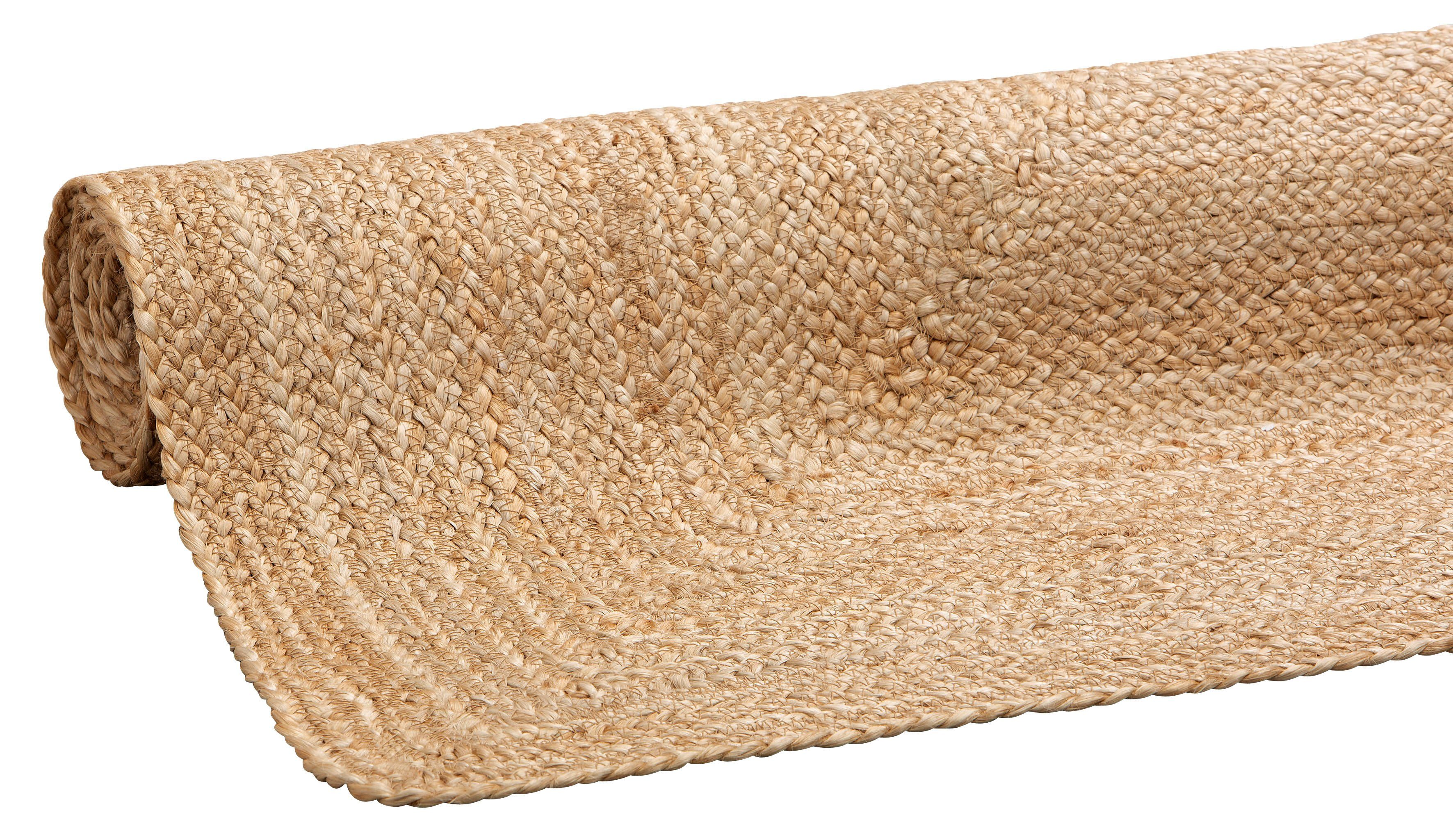 my home Vloerkleed Naturala, jute tapijt, handgemaakt Natuurlijk product, jute, Boho, omkeerbaar tapijt, woonkamer, eetkamer