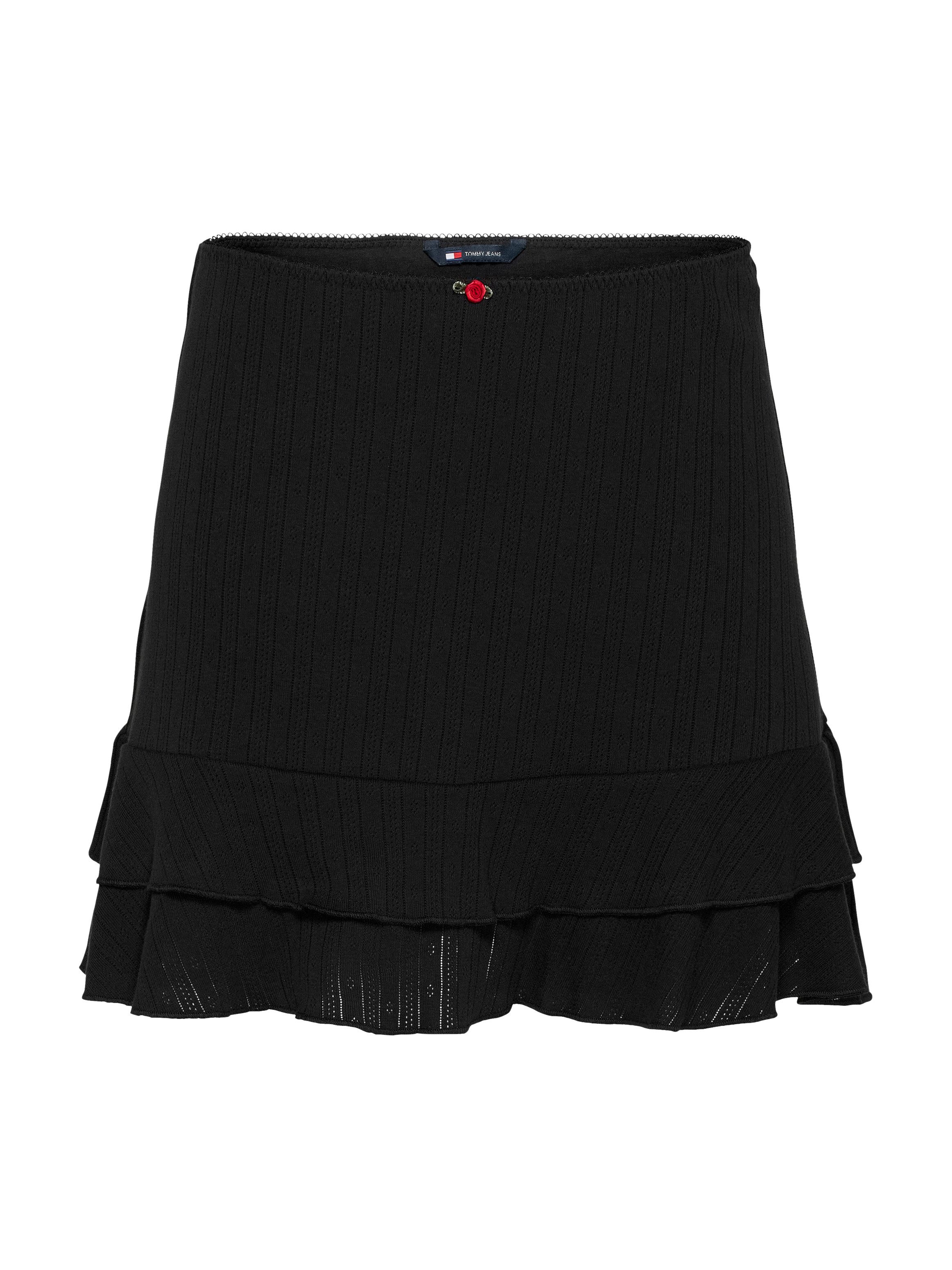 TOMMY JEANS Minirok TJW POINTELLE MINI SKIRT EXT met gaatjespatroon, met volants