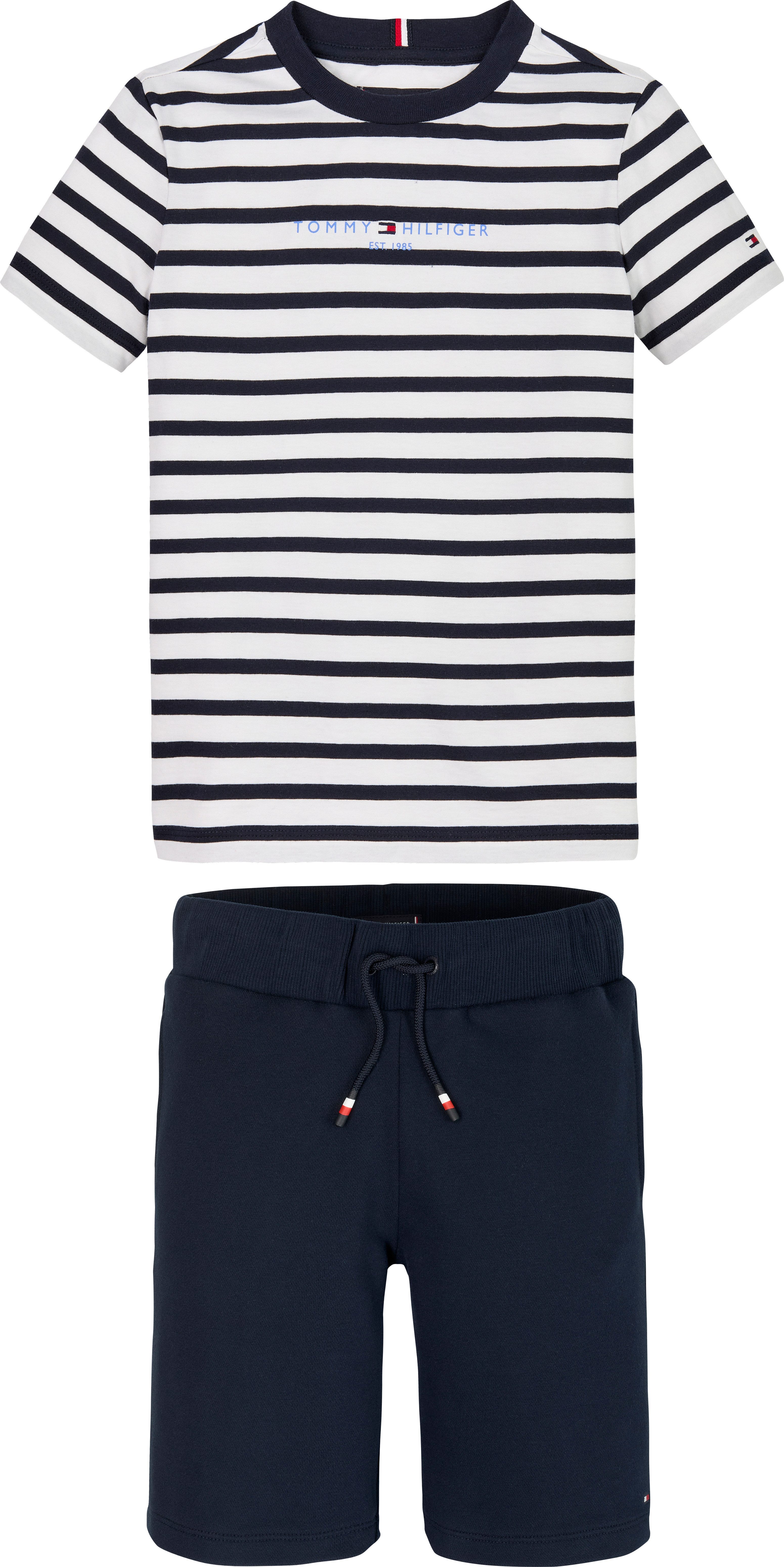 Tommy Hilfiger T-shirt short ESSENTIAL SET met een logo-opschrift (set, 2-delig, 2 stuks)