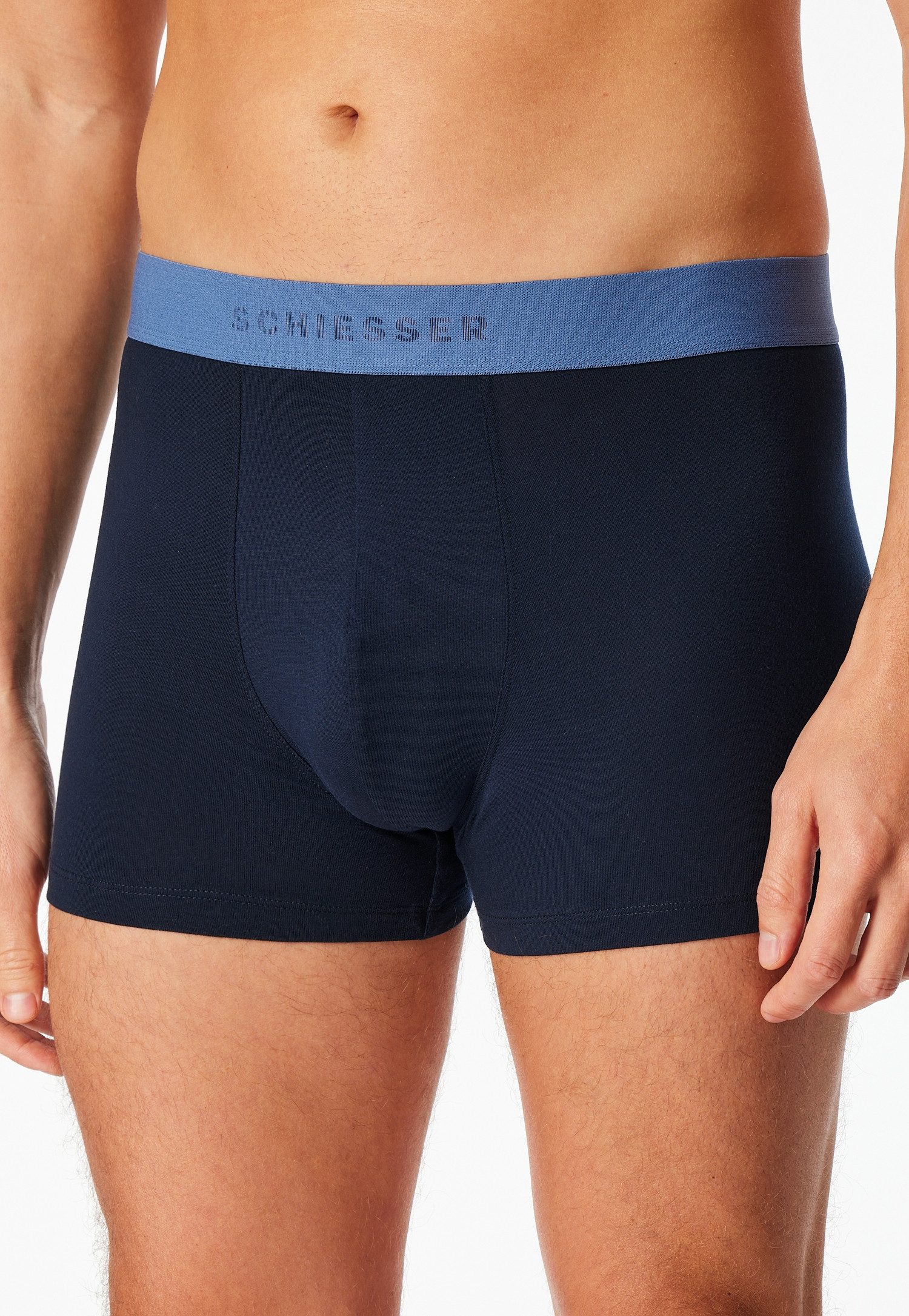 Schiesser Boxershort 95/5 Multipacks zonder gulp, logoband, korte pijpen (Set van 3)