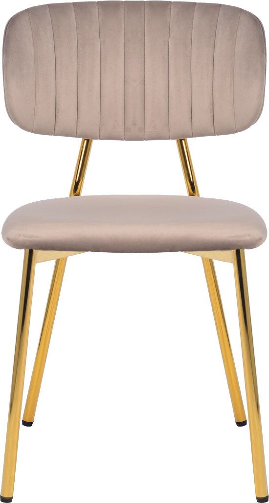 Kayoom Stoel Giselle 125 2-delige set, onderhoudsvriendelijke fluwelen bekleding met armleuningen, goudkleurige frame van roestvrij staal, fluwelen bekleding, decoratieve stiksels (set, 2 stuks)