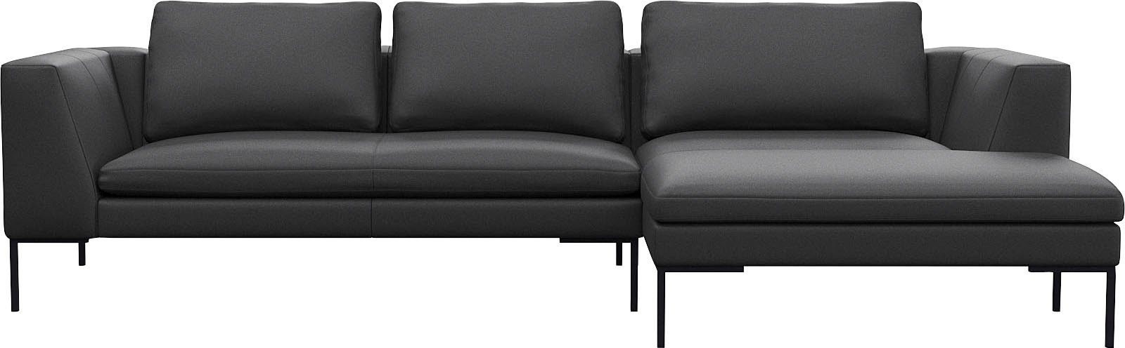FLEXLUX Hoekbank Loano, geweldige zitcomfort, L-vorm moderne zitbank, vrijstaand, losse kussens, koudschuim in de zitting zwart, hoekbanken,