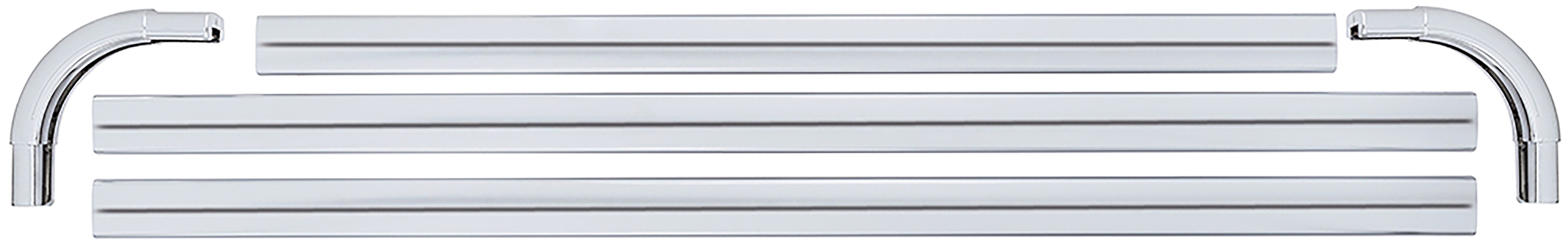 WENKO Hoekstang Model Era Hoekrail van aluminium voor douchegordijnen, inclusief 16 speciale glijders, 81 cm x 2 cm