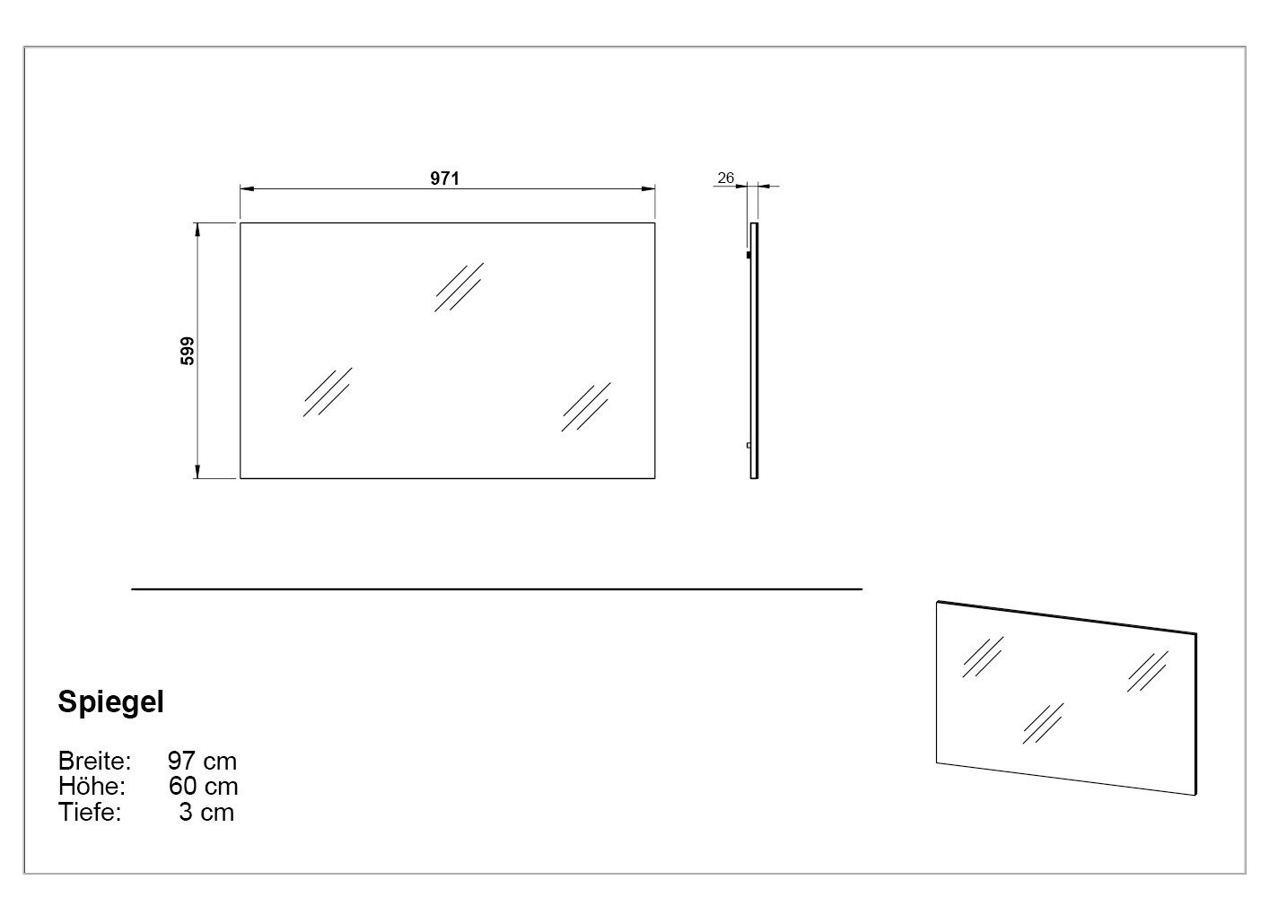 GERMANIA Halmeubelset Stanton Garderobe-set bestaande uit 1 schoenenkast, 1 spiegel en 1 paneel (3-delig)