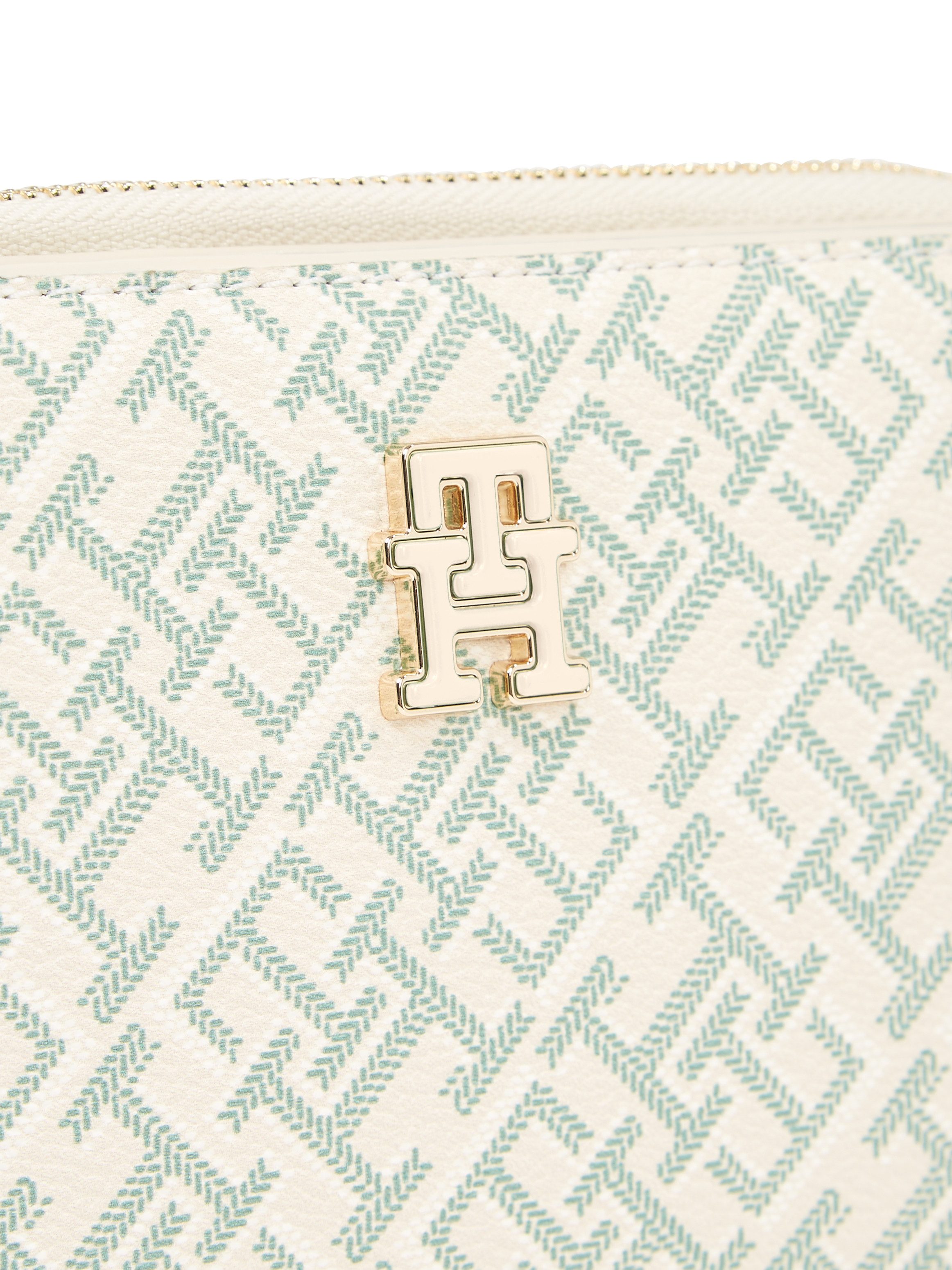 Tommy Hilfiger Portemonnee TH MONOPLAY LEATHER MED 7 WALLET , dames portemonnee met allover logoprint