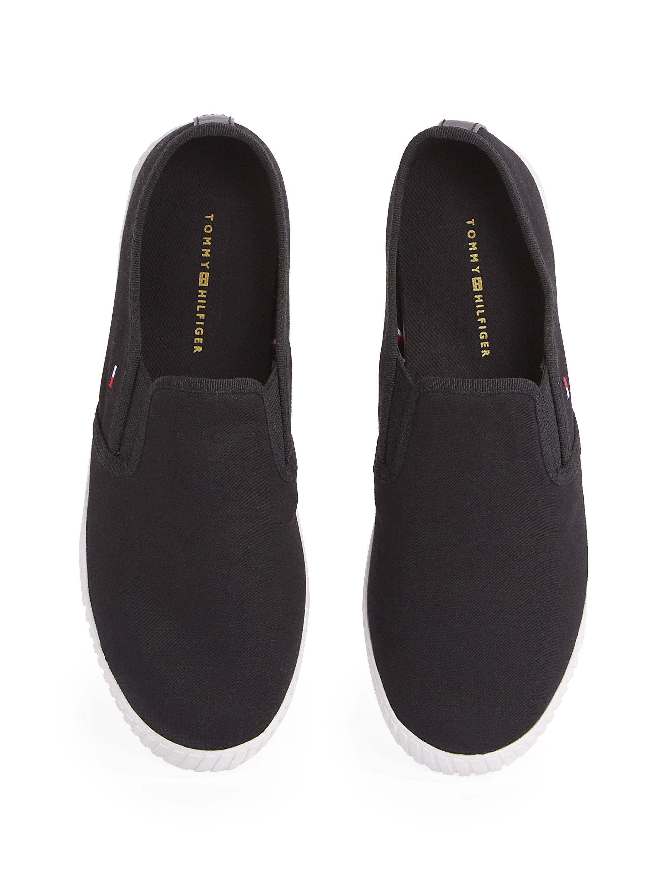 Tommy Hilfiger Slip-on sneakers CANVAS SLIP-ON SNEAKER , vrijetijdsschoen, instapschoen, slipper, lage schoen, vlaggenborduring