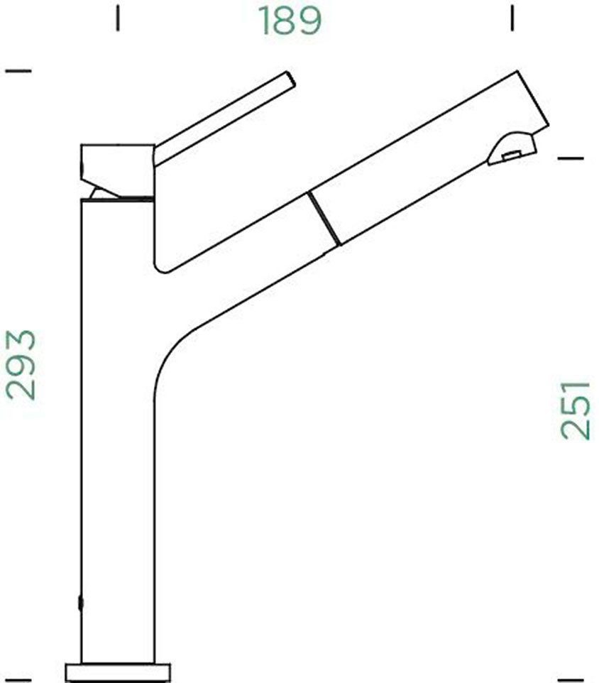 Schock Keukenkraan DION SB uitschuifbare uitloop, terugstroombegrenzer, draaibereik 120°