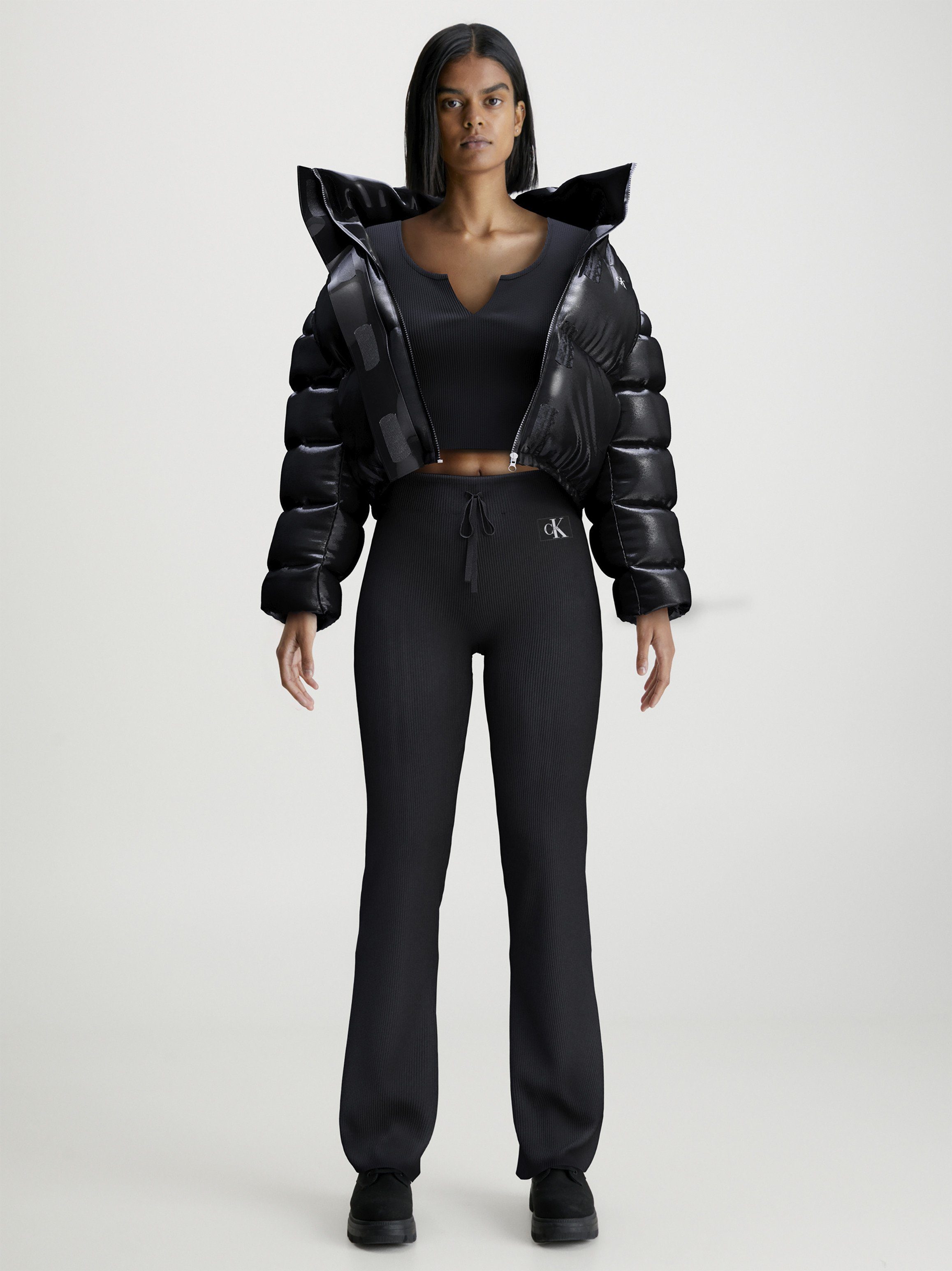 Calvin Klein Gewatteerde jas CROPPED SHINY PUFFER