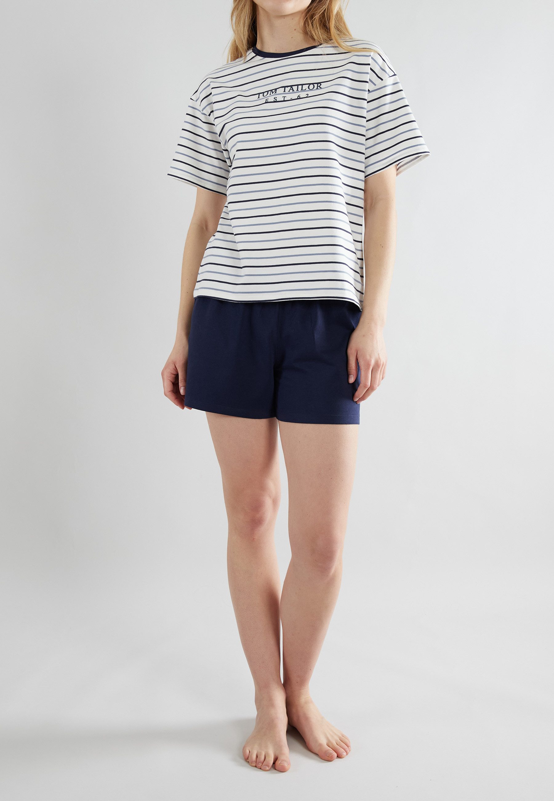 Tom Tailor Shortama Zaria Tijdloos trendy streepdesign (2-delig)