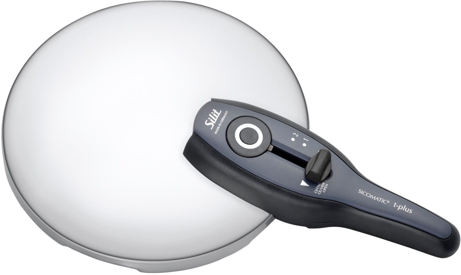 Silit Snelkookpan SICOMATIC T-PLUS, stoompan inductie 3 kookstanden, geschikt voor alle soorten fornuizen, made in germany