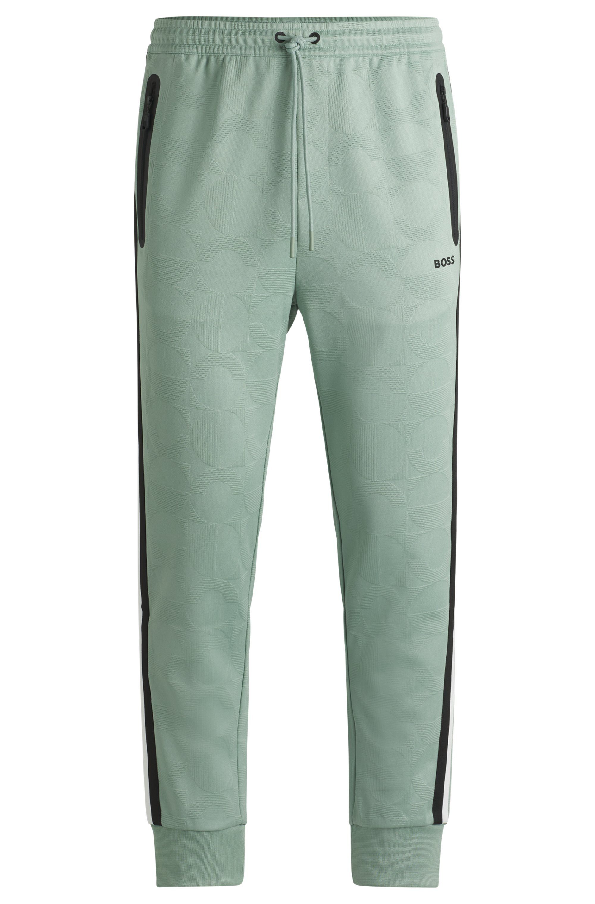 BOSS GREEN Sweatbroek Hover Striped C met contrastkleurige strepen