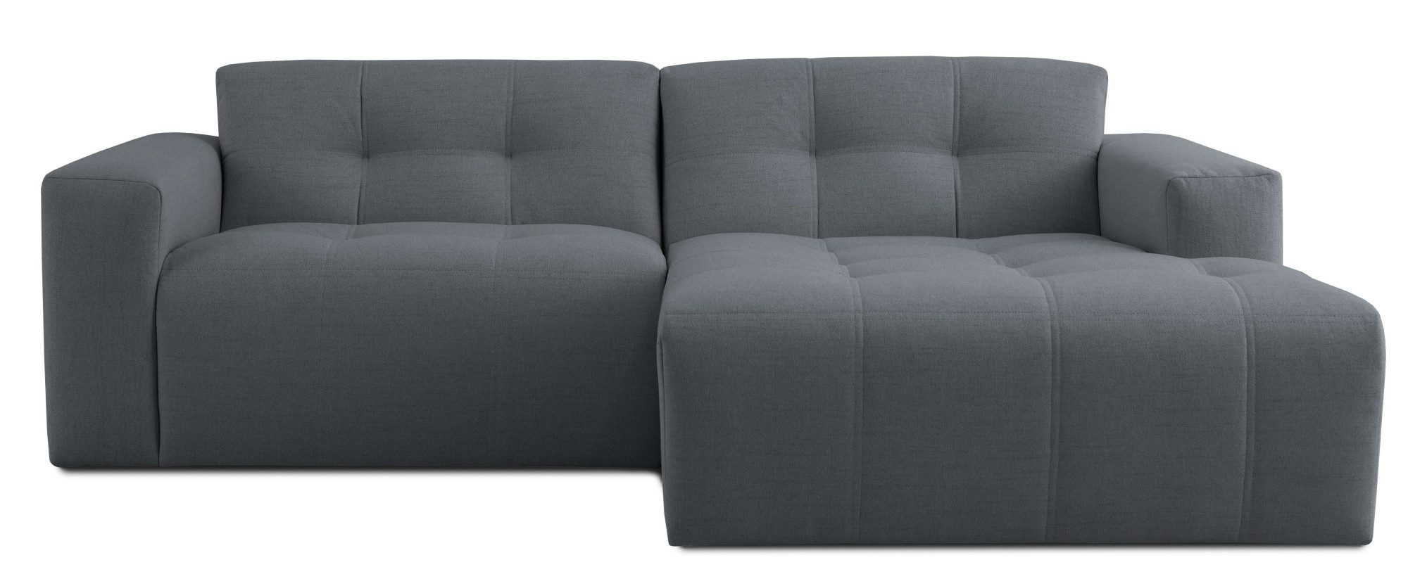 INOSIGN Hoekbank Tapley Breedte 221 cm, L-vorm, fijne structuur, met knoopstiksel, vloerhoog