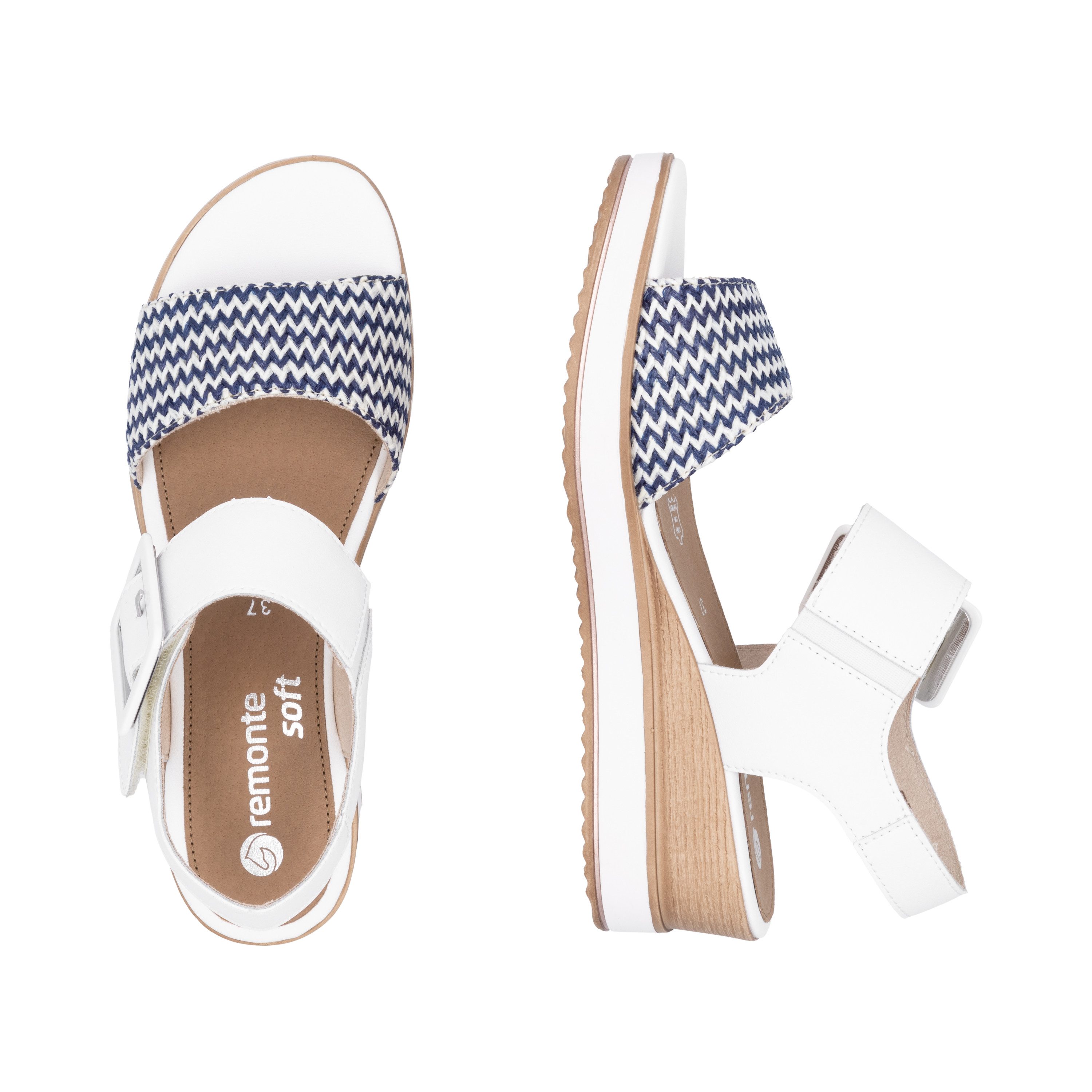 Remonte Sandaaltjes ELLE-Collection , zomerschoen, sandaal, comfortschoen met klittenband onder de siergesp
