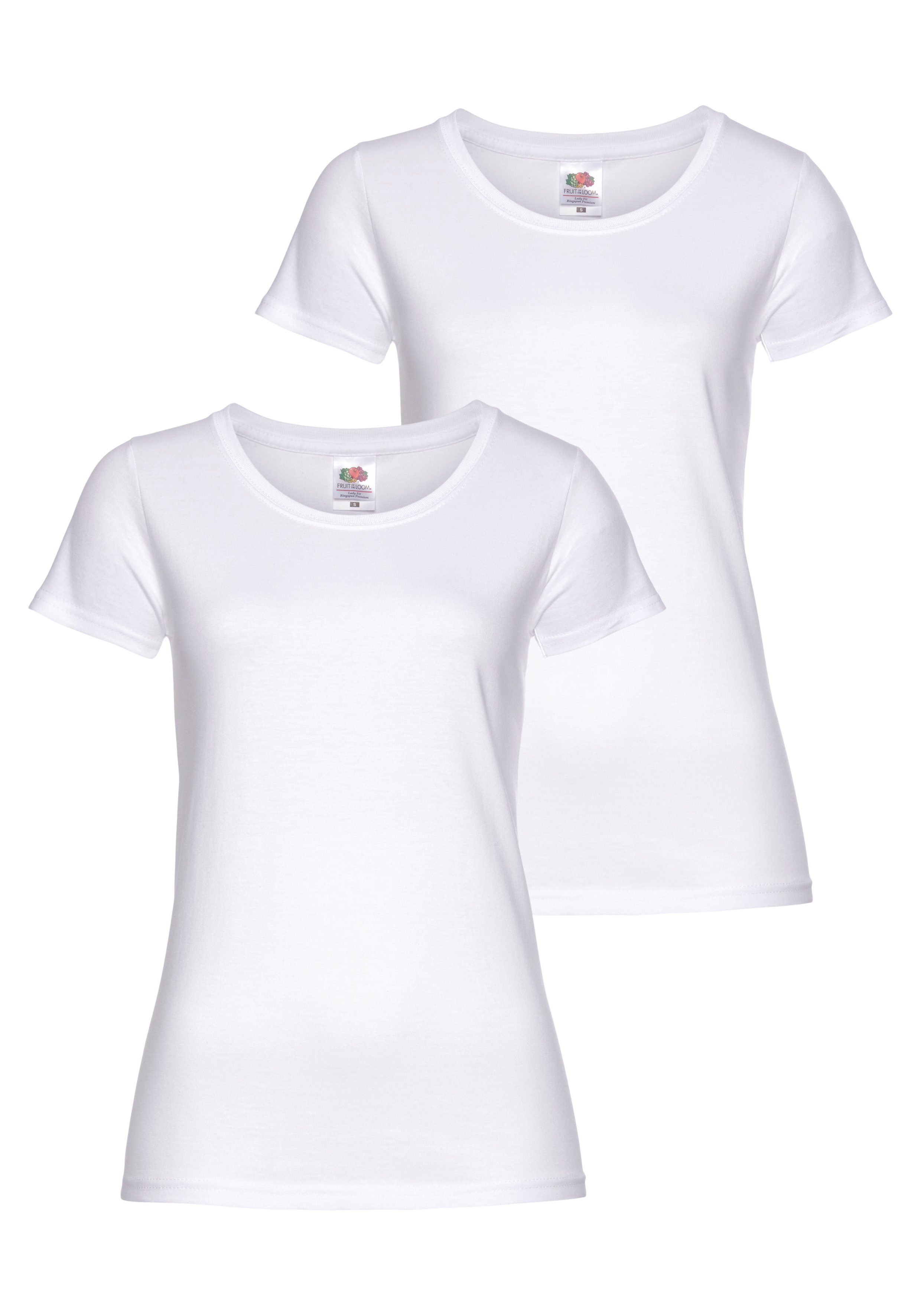 Fruit of the Loom Shirt met ronde hals Lady Fit Premium (2-delig, Set van 2)