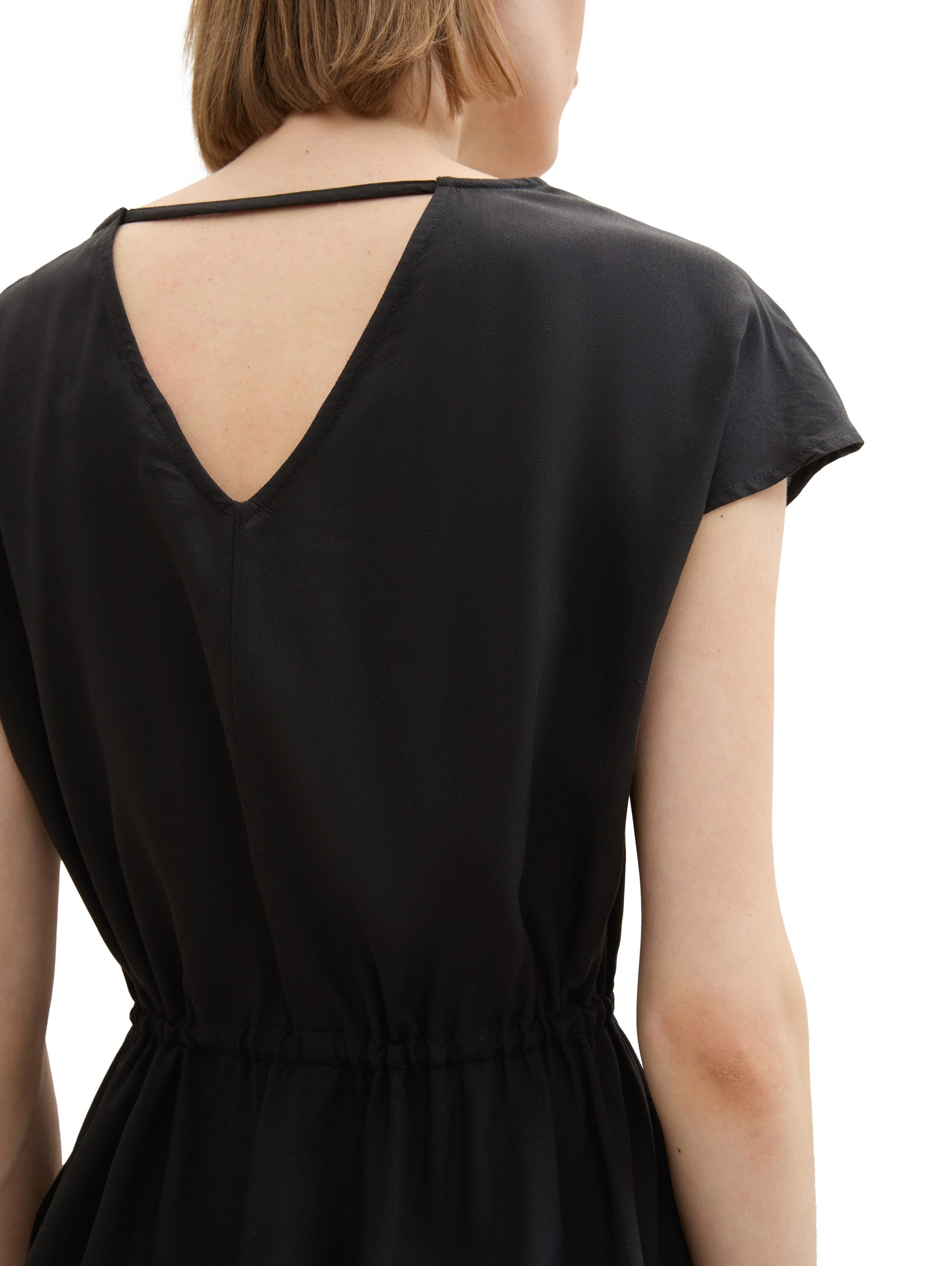 Tom Tailor Denim Gedessineerde jurk in midi-look en met insteekzakken