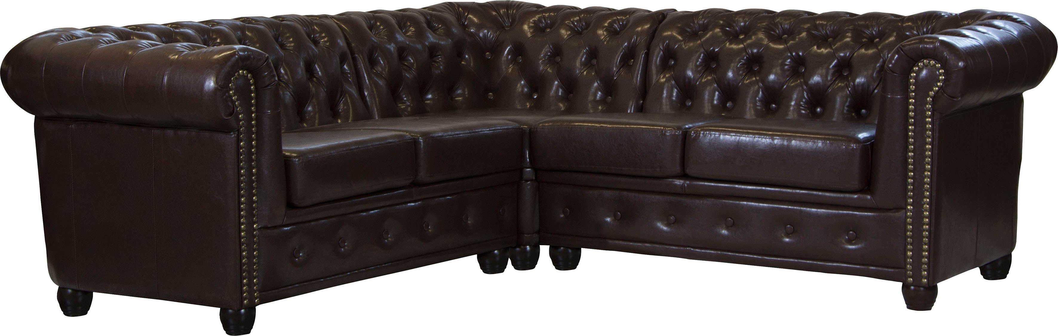 Home affaire Chesterfield-bank Rysum L-vorm Chesterfield-look, gelijkbenig