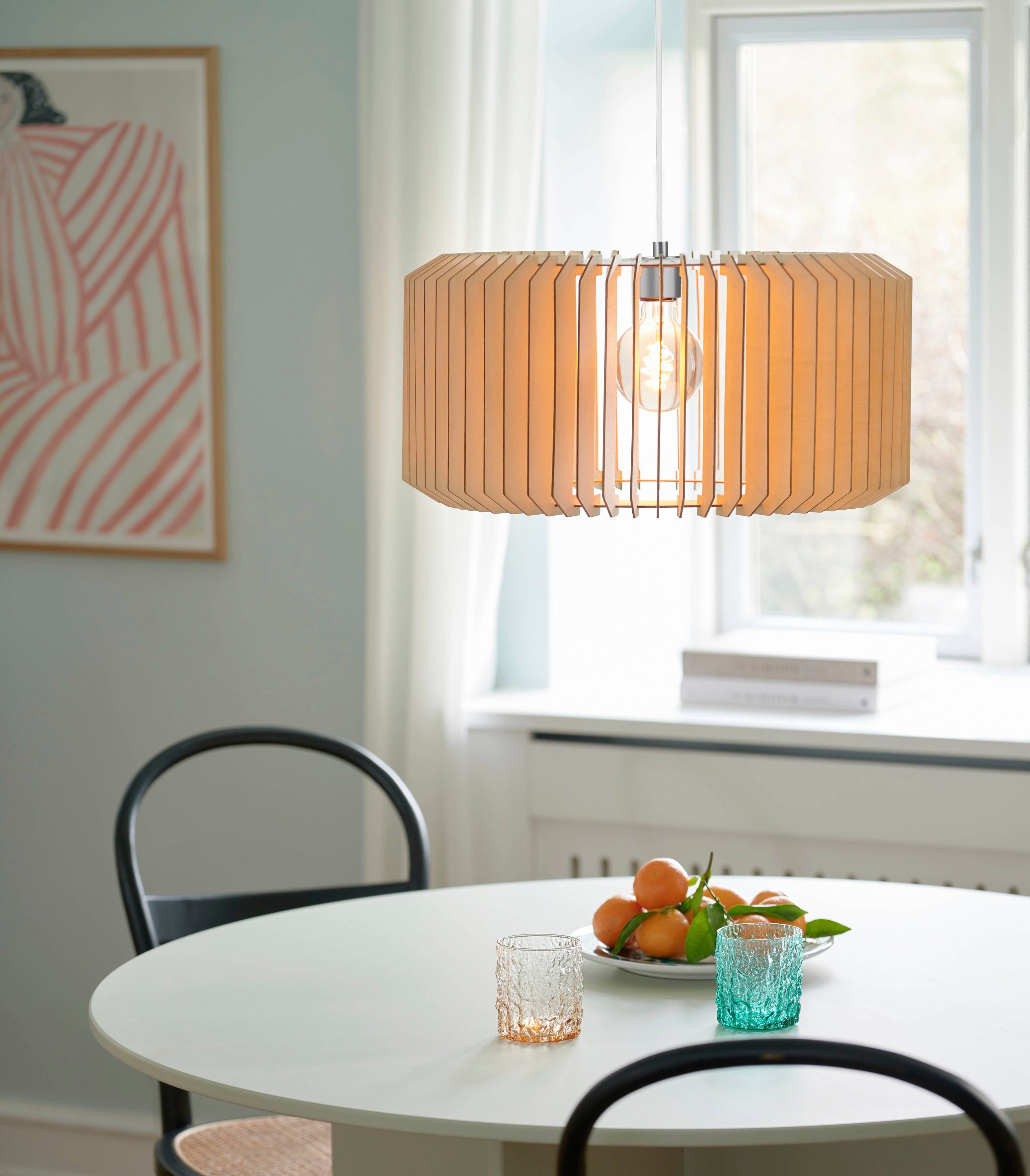 Nordlux Hanglamp Asti Natuurlijk materiaal, creëert een mooi licht- en schaduwspel (1 stuk)