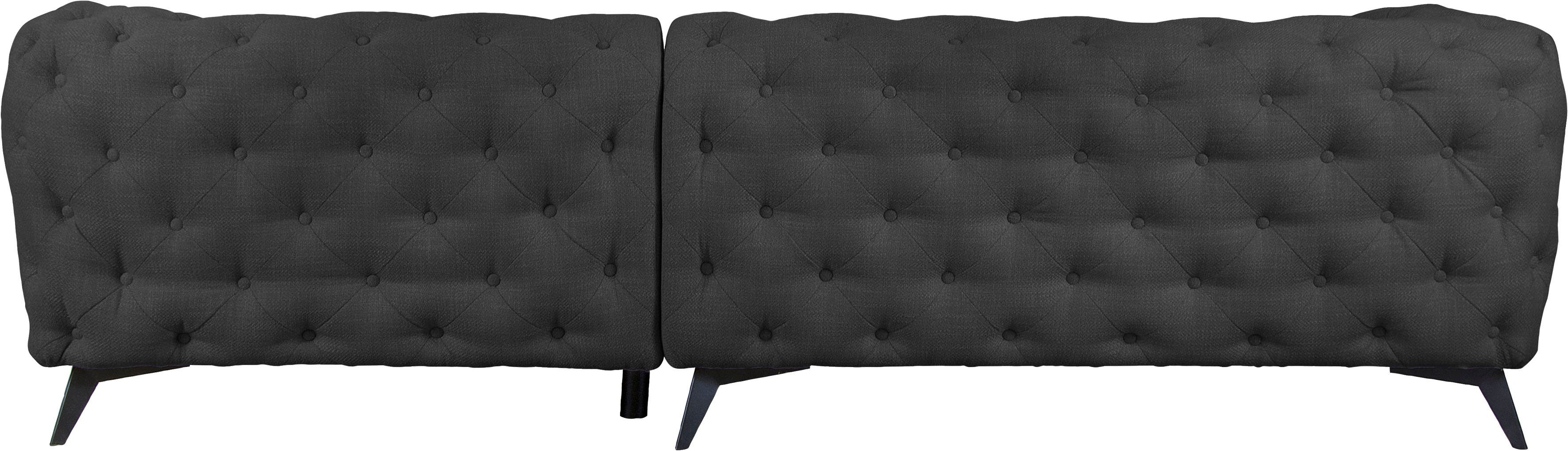 Leonique Chesterfield-bank Glynis L-vorm luxueuze capitonnage, moderne chesterfield look, kleur van de poten ter keuze
