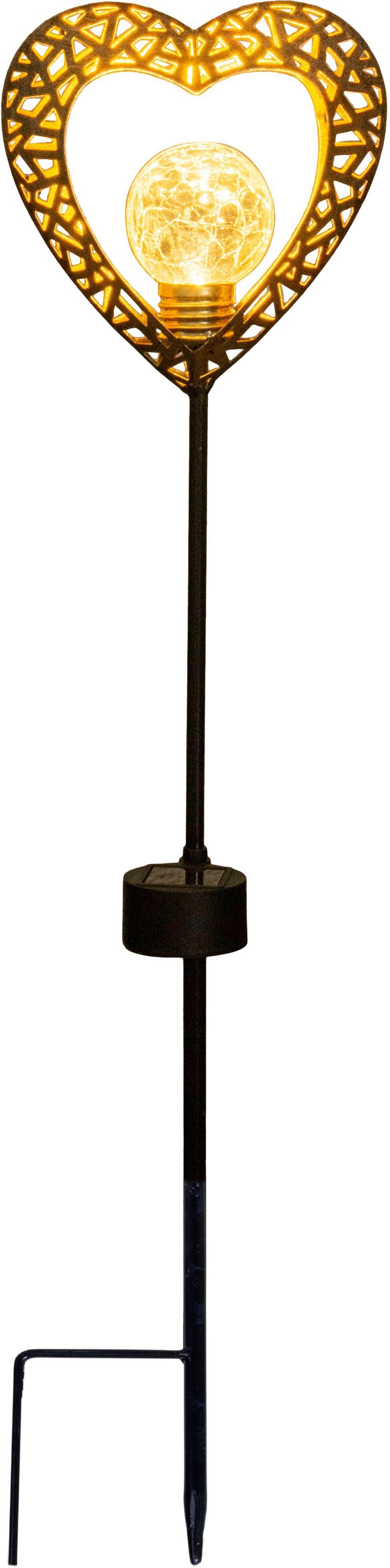 näve Ledsolarlamp Hart set van 2, grondpen, hoogte: 59 cm, led warmwit, incl. accu (1 stuk)
