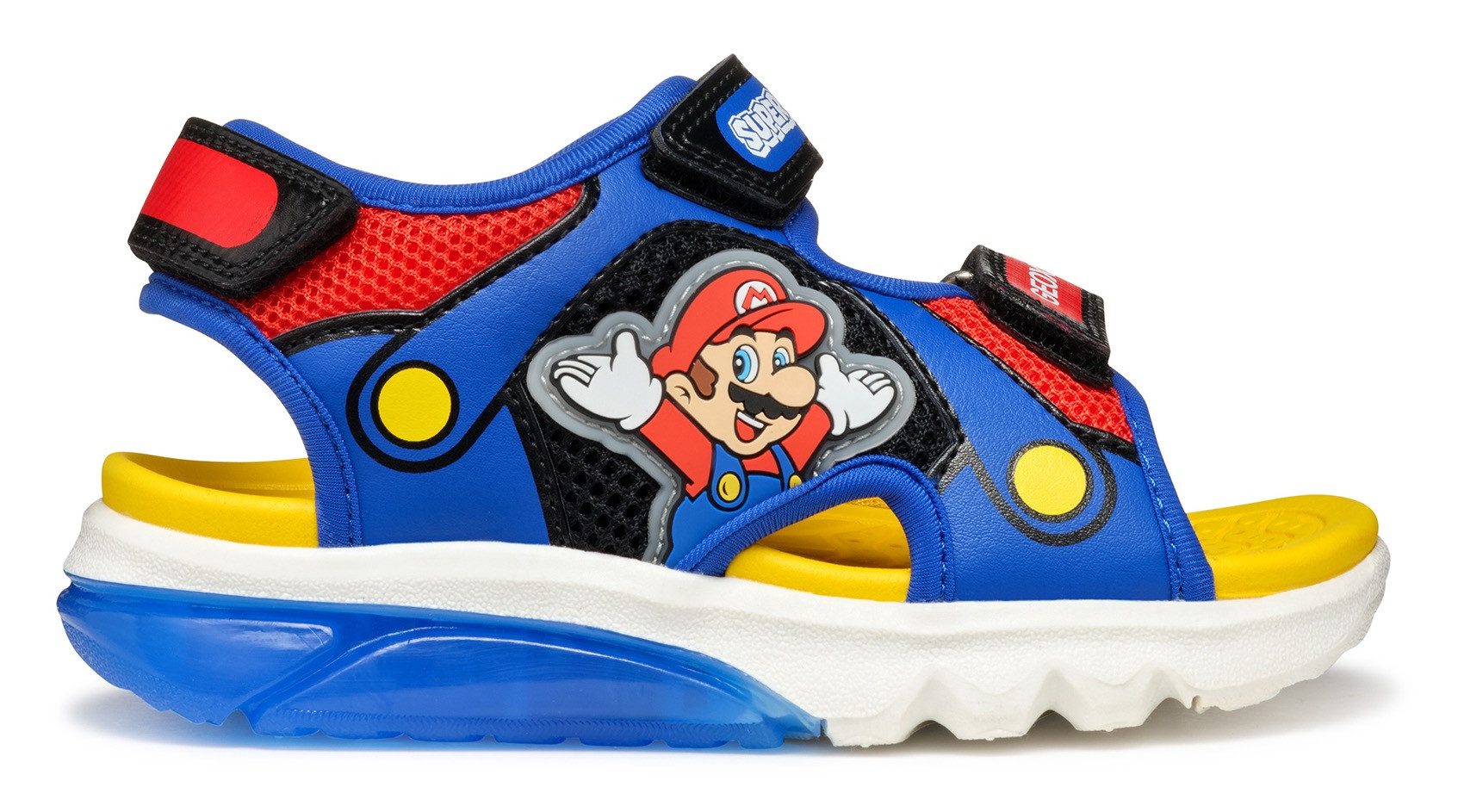 Geox Sandalen J SANDAL CIBERDRON B Blinkschuh , klittenbandschoen in kleurrijk ontwerp met super mario-motief en knipperfunctie