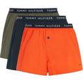 tommy hilfiger underwear geweven boxershort gulp met knoopsluiting (set, 3 stuks, set van 3) multicolor