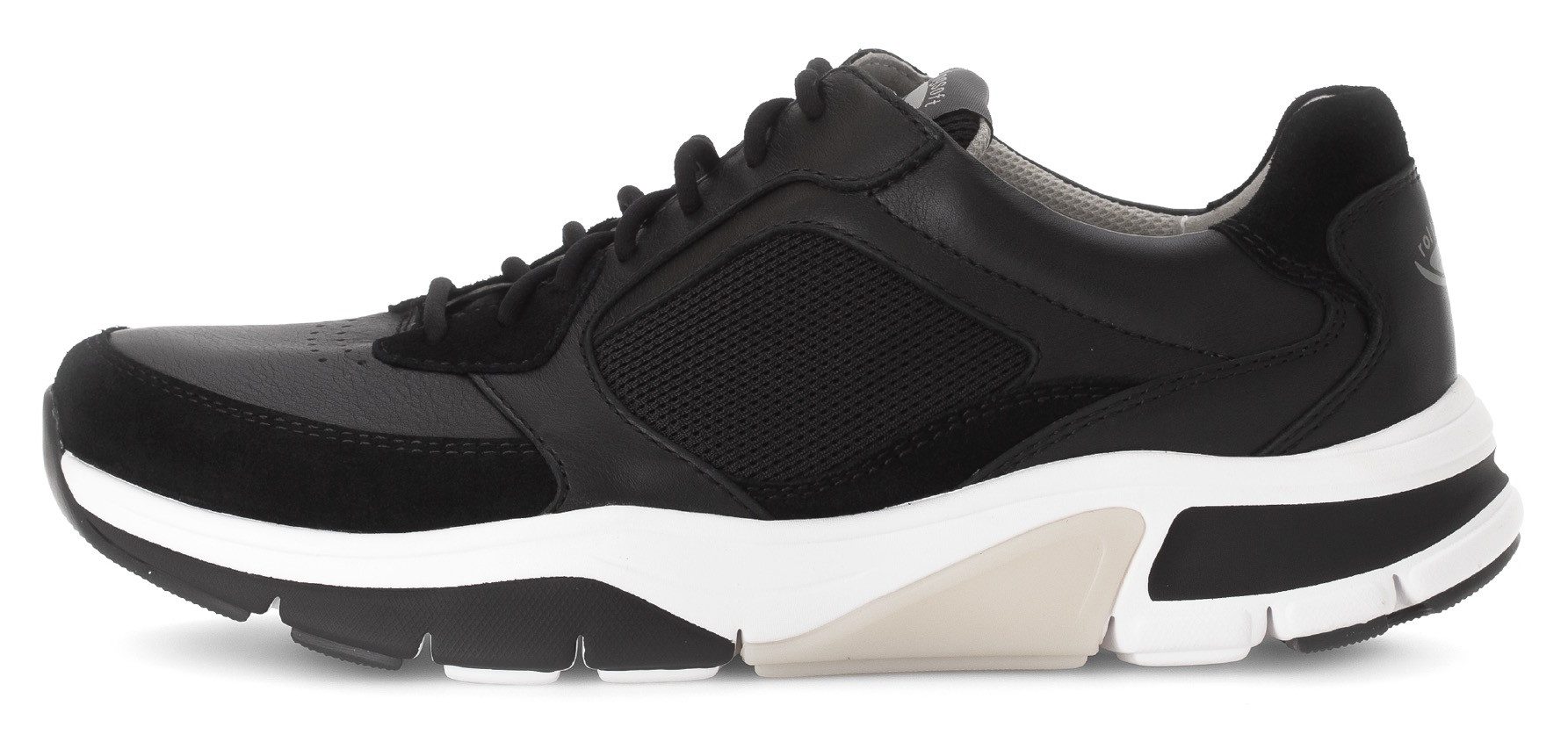 Gabor Rollingsoft Sneakers met sleehak , vrijetijdsschoen, lage schoen, veterschoen met logo op de hiel, g-breedte