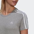 adidas sportswear t-shirt loungewear essentials slim 3-stripes grijs