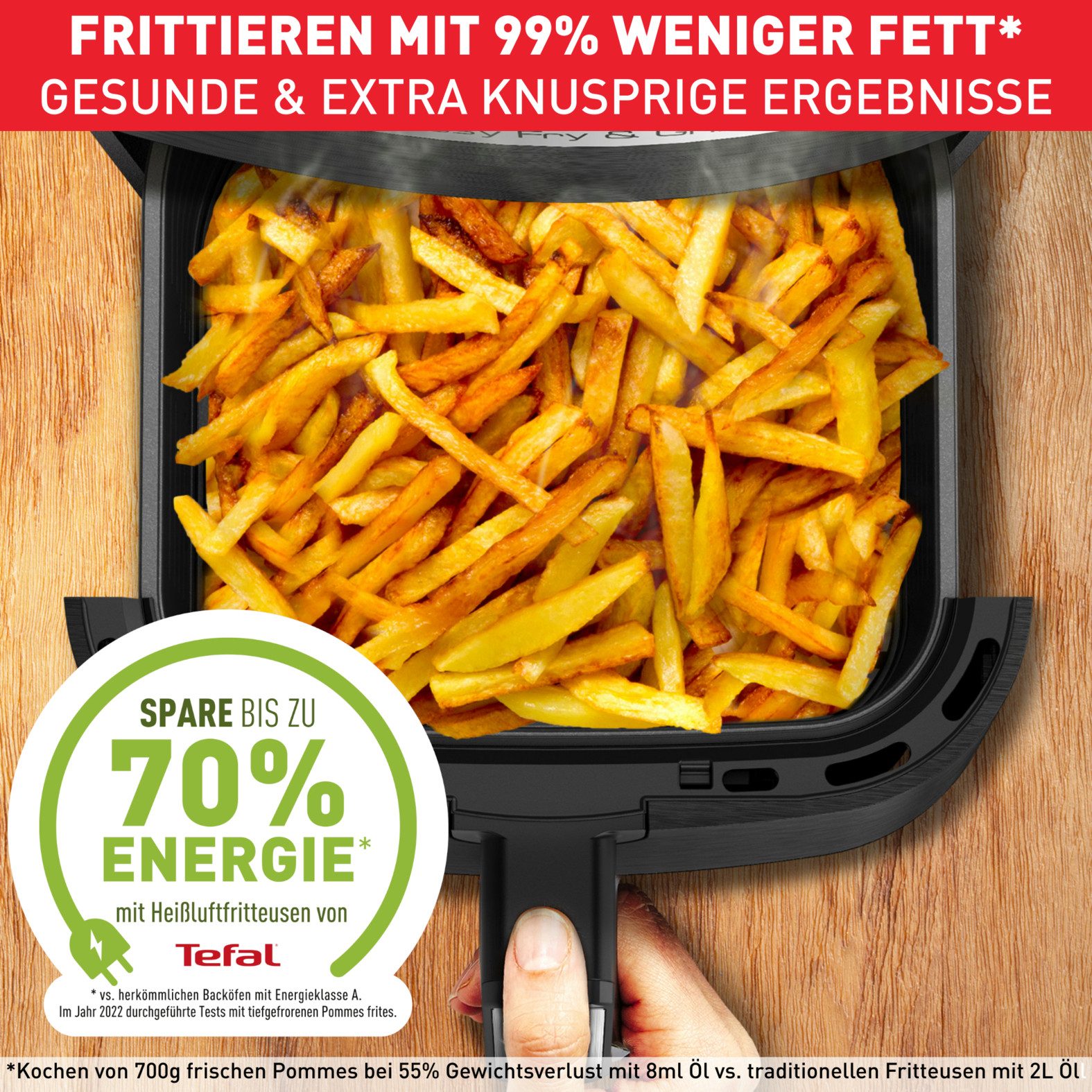 Tefal Friteuse Easy Fry & Grill Deluxe Heteluchtfriteuse & grill, display, 4,2 L, 8 kookprogramma's, EY505D