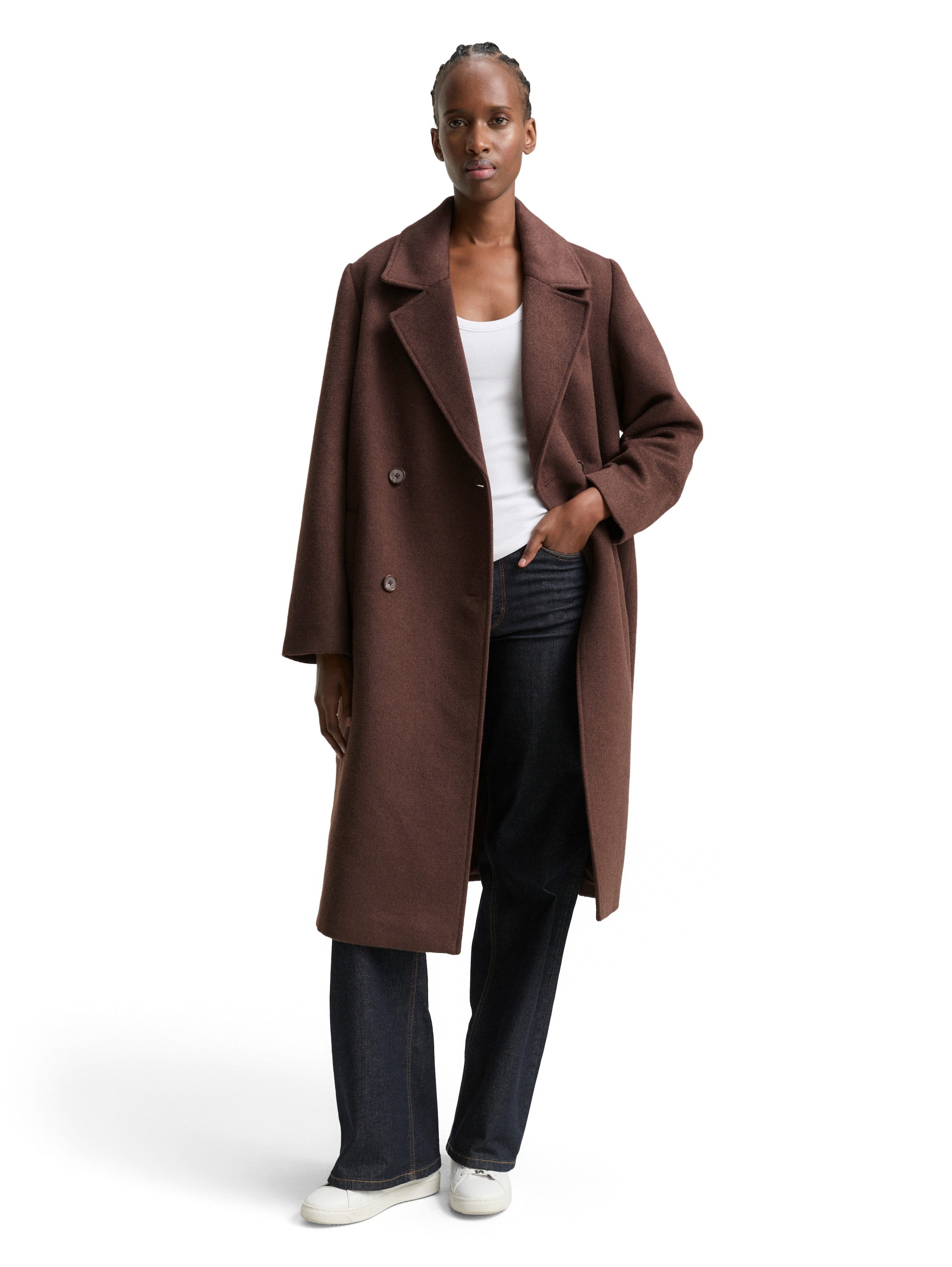 Tom Tailor Denim Wollen jas met reverskraag