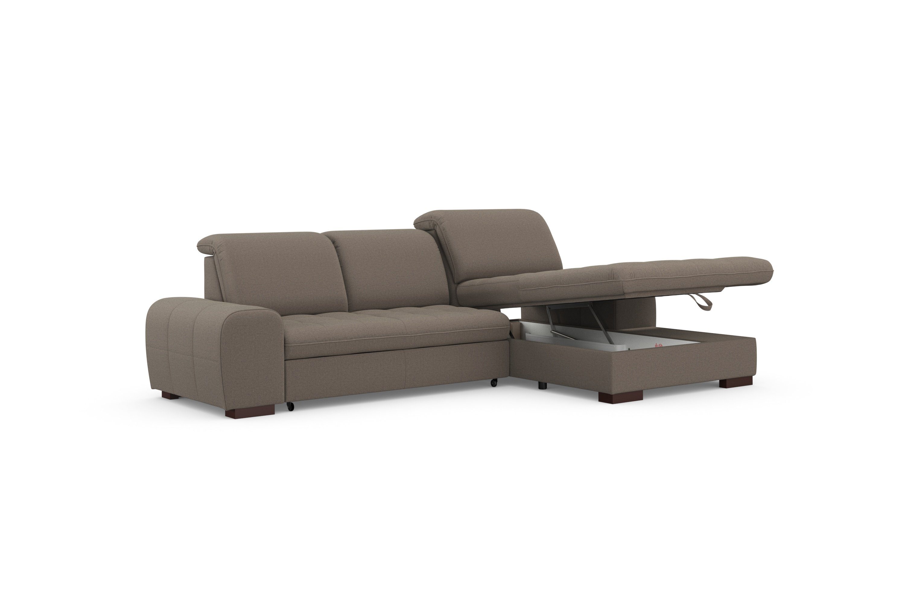 sit&more Hoekbank Luxor L-vorm naar keuze met slaapfunctie, bedkist en verstelbare hoofdsteun