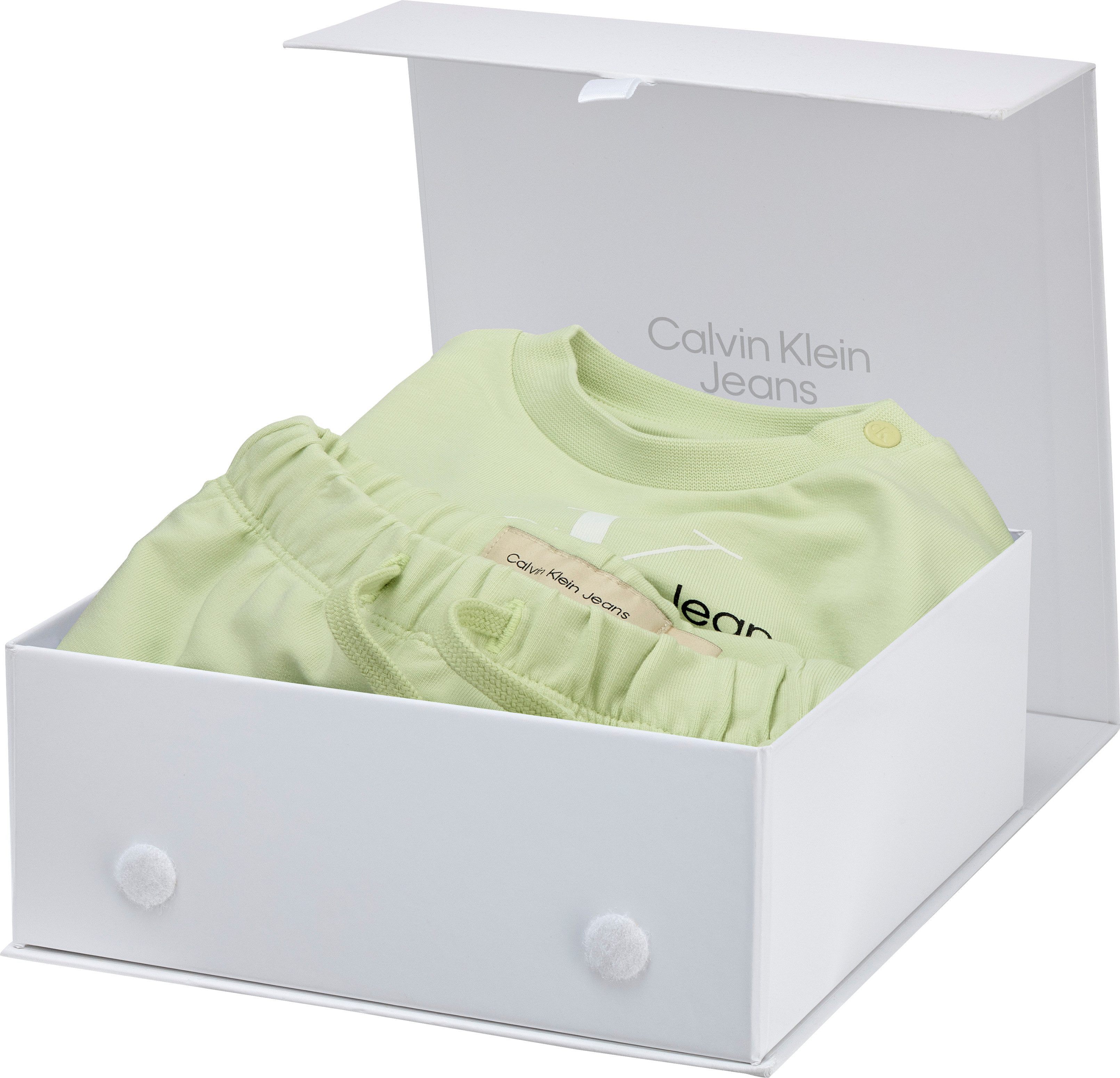 Calvin Klein Shirt broek MONOGRAM CN SWEATSHIRT SET voor baby’s tot 2 jaar, cadeau set (set, 2-delig)