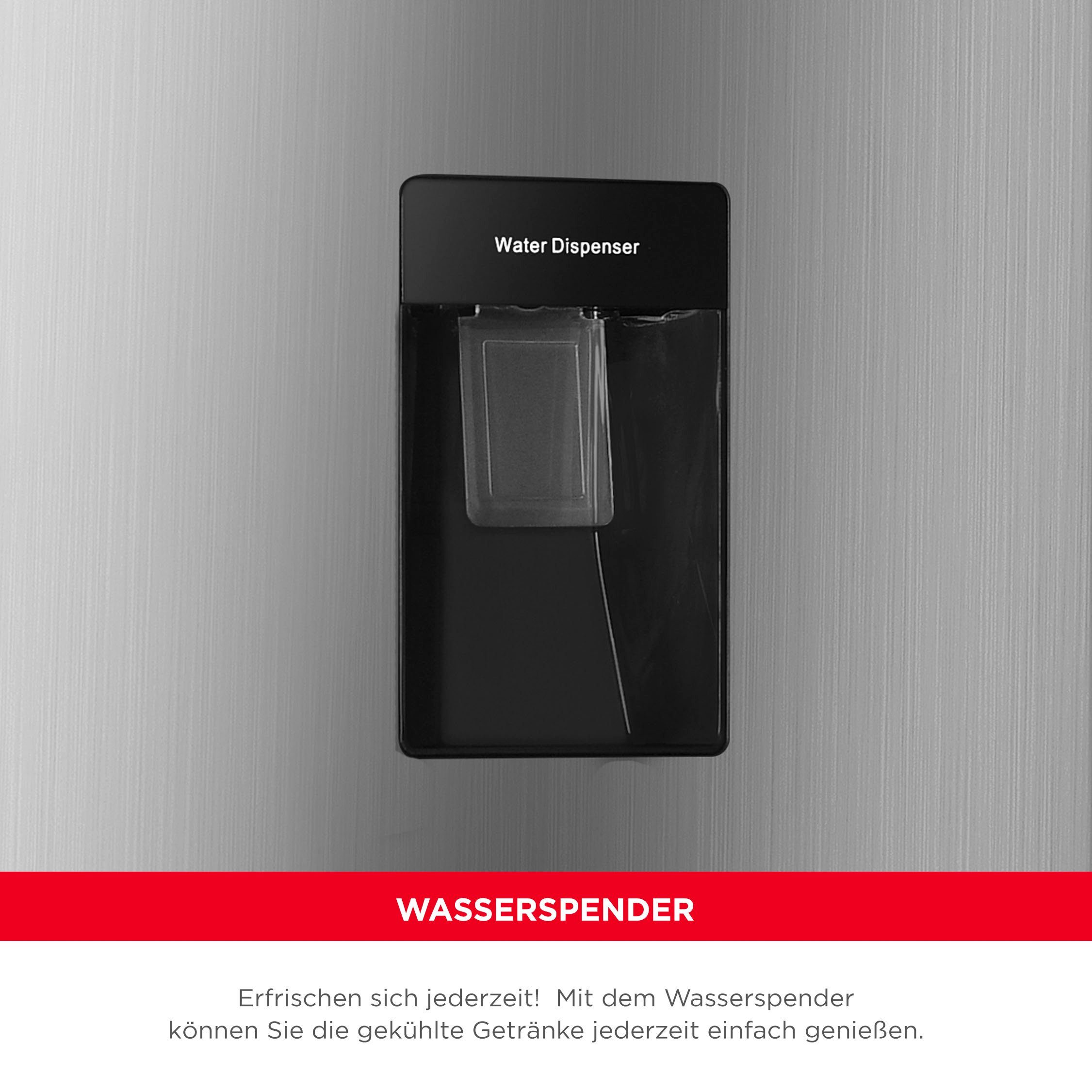 Hanseatic Koel-vriescombinatie HKGK17955CNFWDBI NoFrost, Waterdispenser