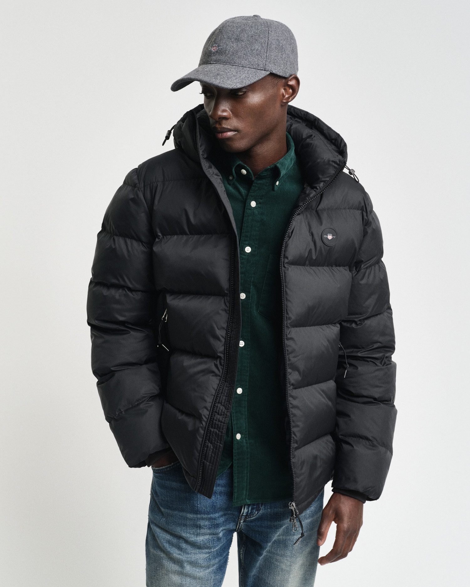 Gant Gewatteerde jas ACTIVE CLOUD JACKET Met windbeschermende boorden siliconen merkembleem