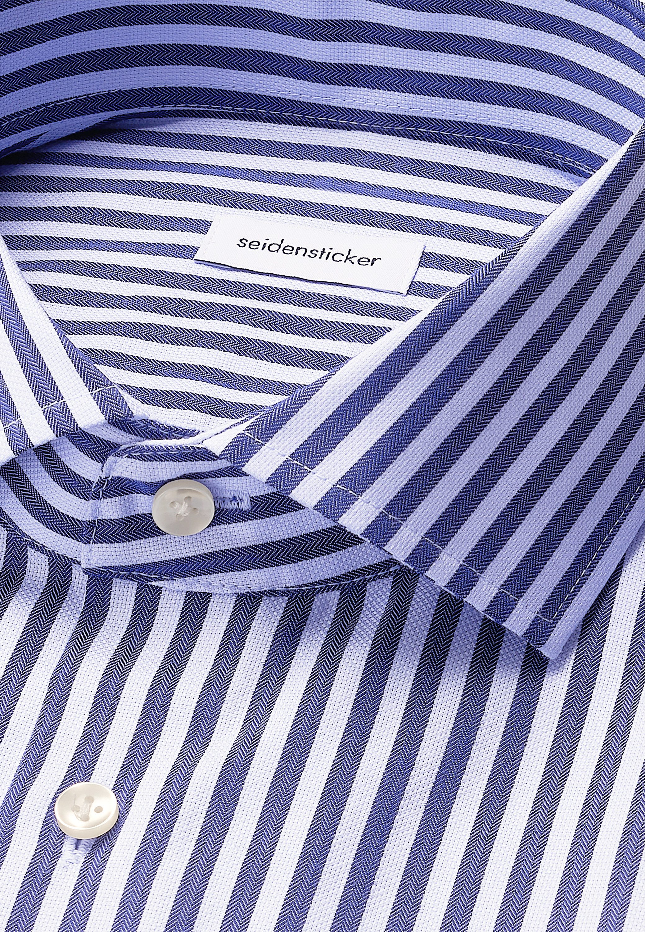 seidensticker Businessoverhemd Zwarte roos Slim 1/1 Kent kraag gestreept