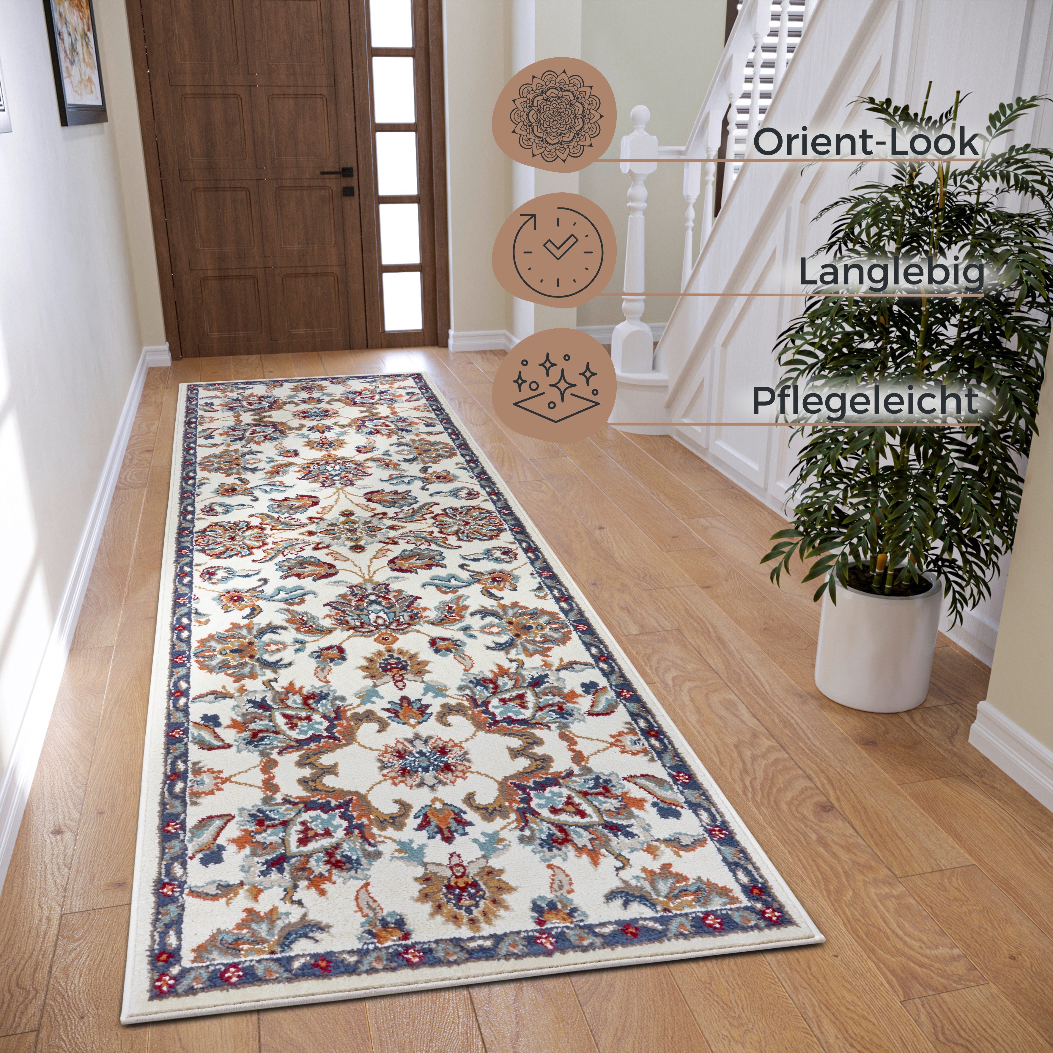 HANSE Home Vloerkleed Caracci Loper, oosters, kortpolig, woonkamer, slaapkamer, eetkamer